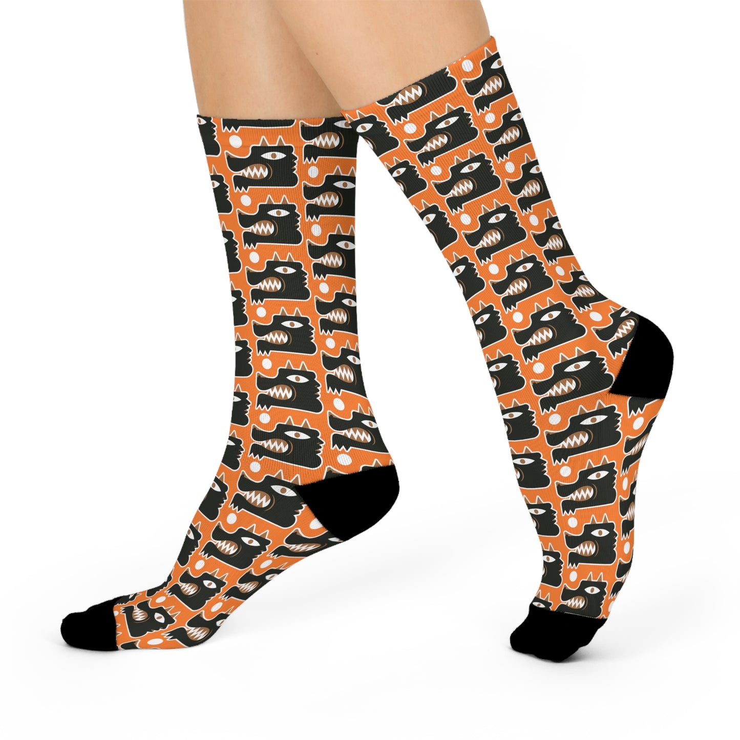 Cozy Wolf Man Crew Socks, Fun Socks for Fall, Cute Gift for Trick or Treat, Spooky Holiday Apparel, Comfortable Socks for Home