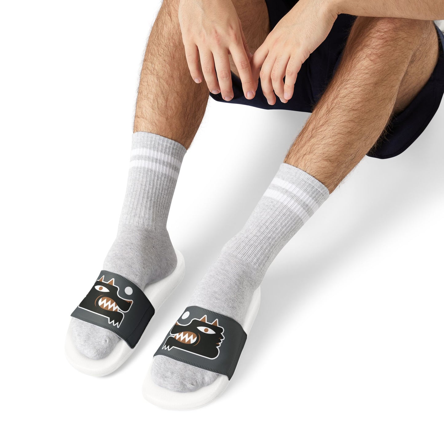 Men's Monster-Themed Removable-Strap Sandals for Fun Summer Days, Poolside Lounging, Unique Gifts for Dads, Birthdays, Vacations, Kids