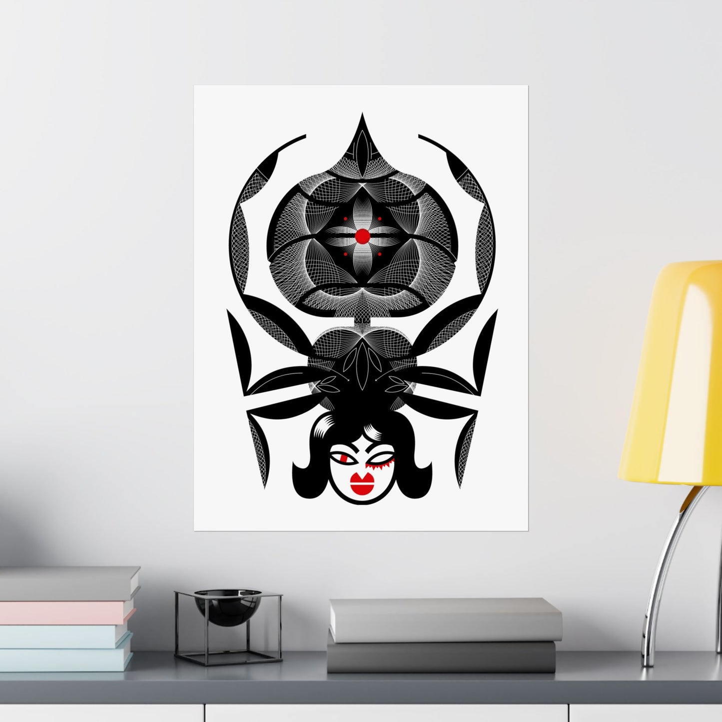 Intricate Matte Vertical Poster - Bold Spider Woman Design for Home Decor and Art Lovers