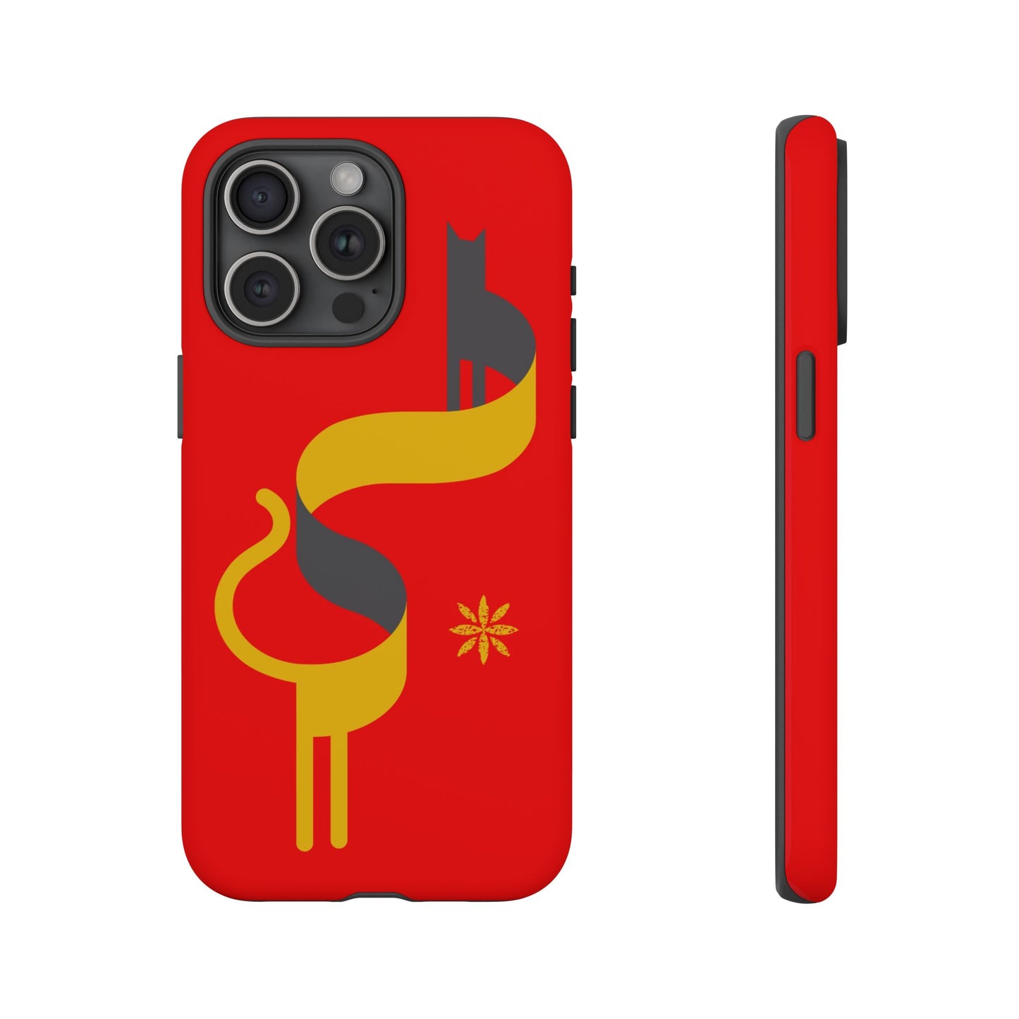 FlatCat Rugged Phone Case - Durable Red Cover