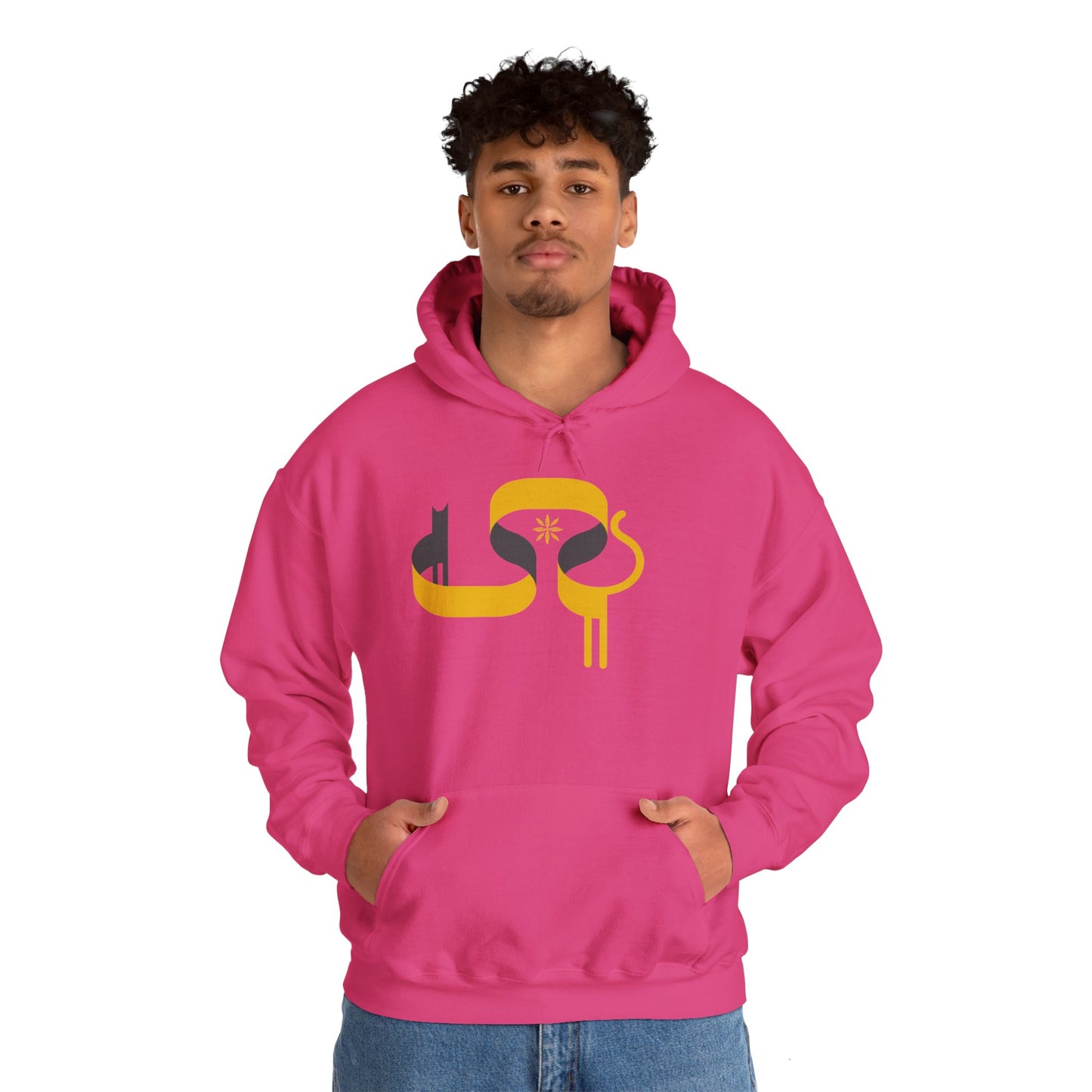 FlatCat Unisex Hoodie – Heavy Blend™ Fleece Sweatshirt with Original FlatCat Design