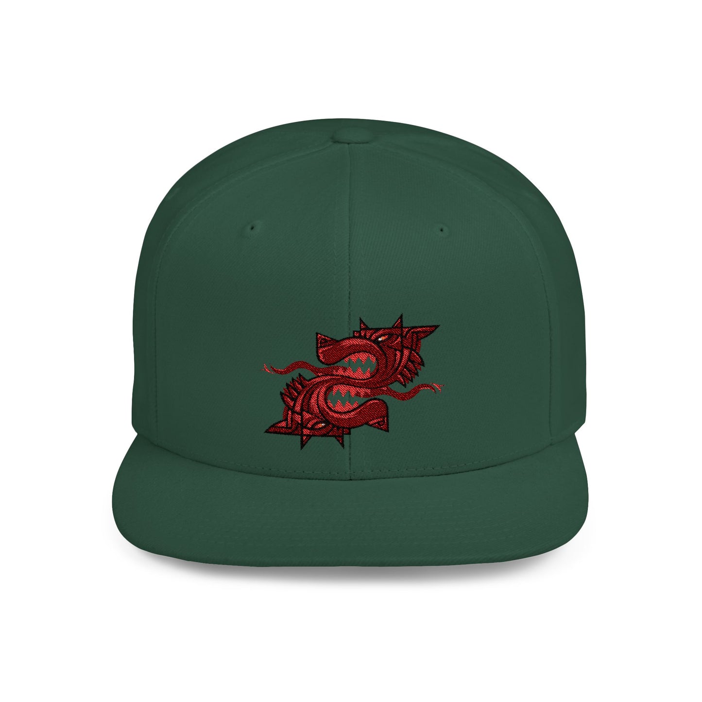 Custom Embroidered Flat Bill Snapback Cap - Unique Graphic Design