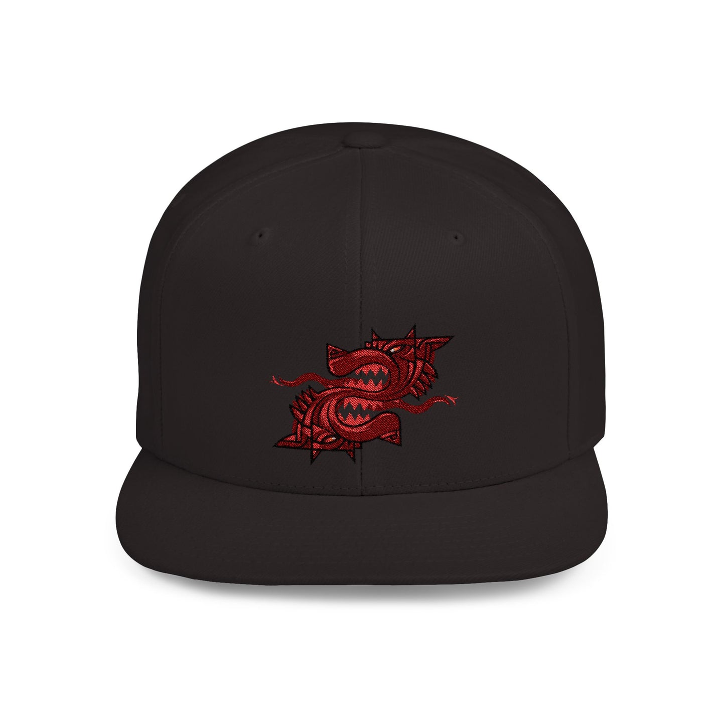 Custom Embroidered Flat Bill Snapback Cap - Unique Graphic Design