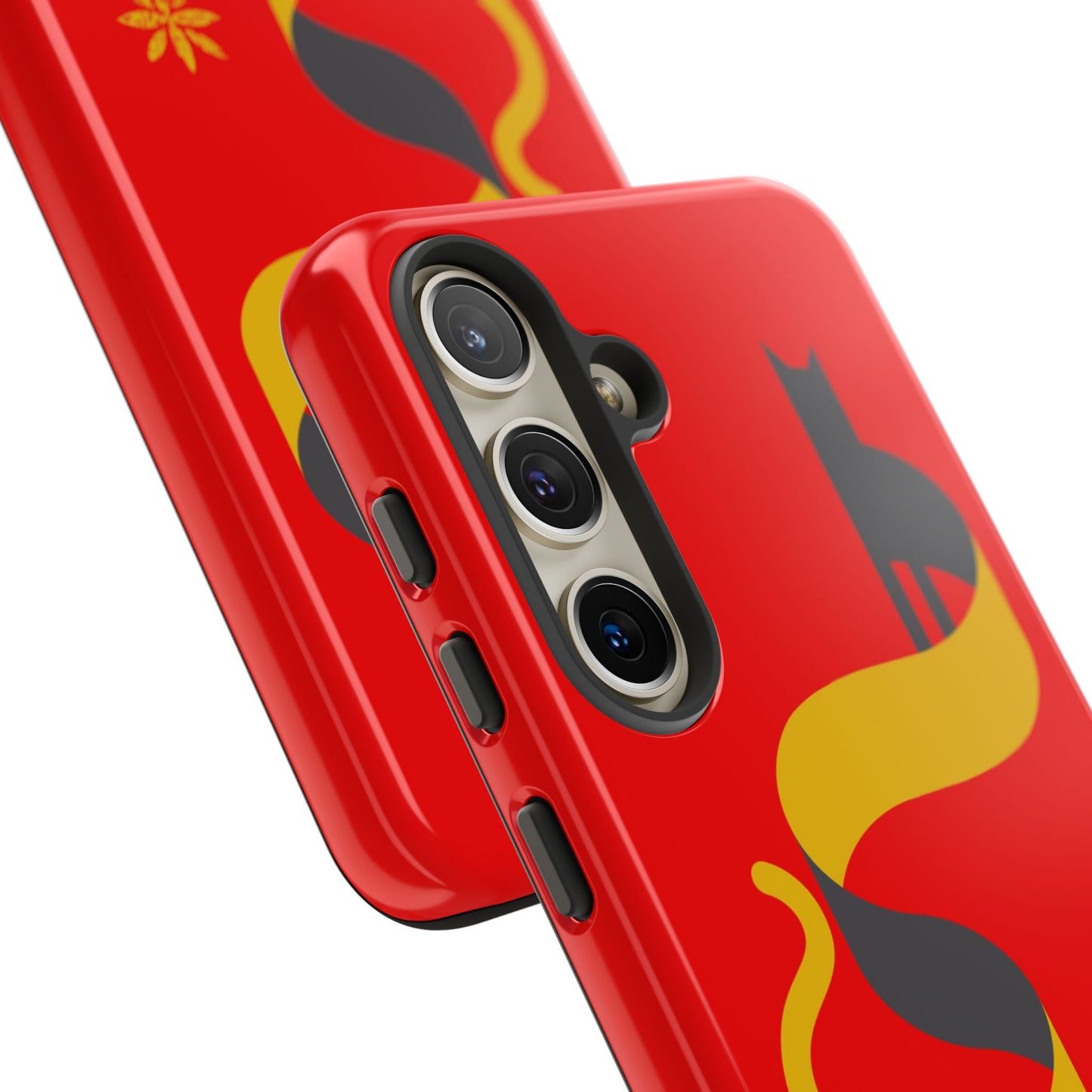 FlatCat Rugged Phone Case - Durable Red Cover