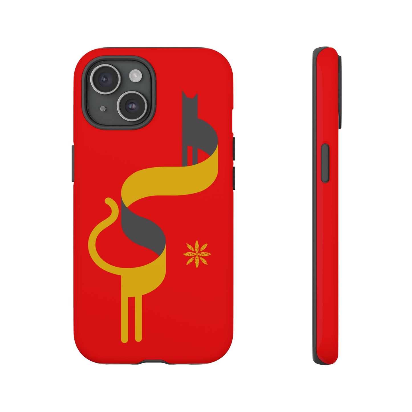 FlatCat Rugged Phone Case - Durable Red Cover