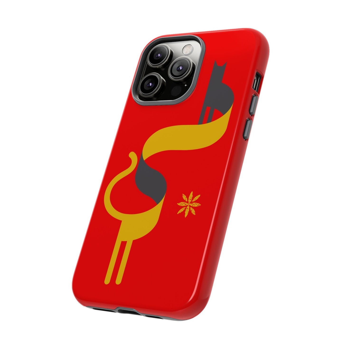 FlatCat Rugged Phone Case - Durable Red Cover