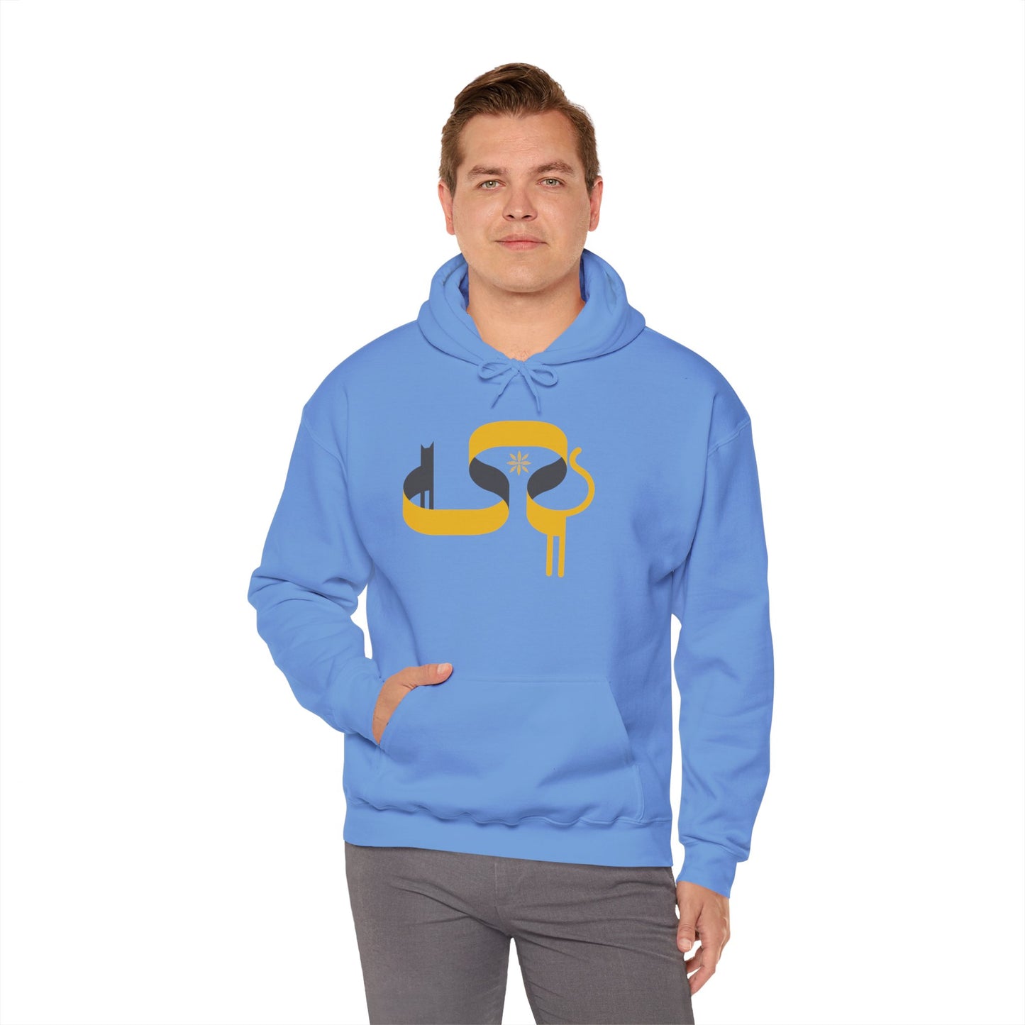 FlatCat Unisex Hoodie – Heavy Blend™ Fleece Sweatshirt with Original FlatCat Design