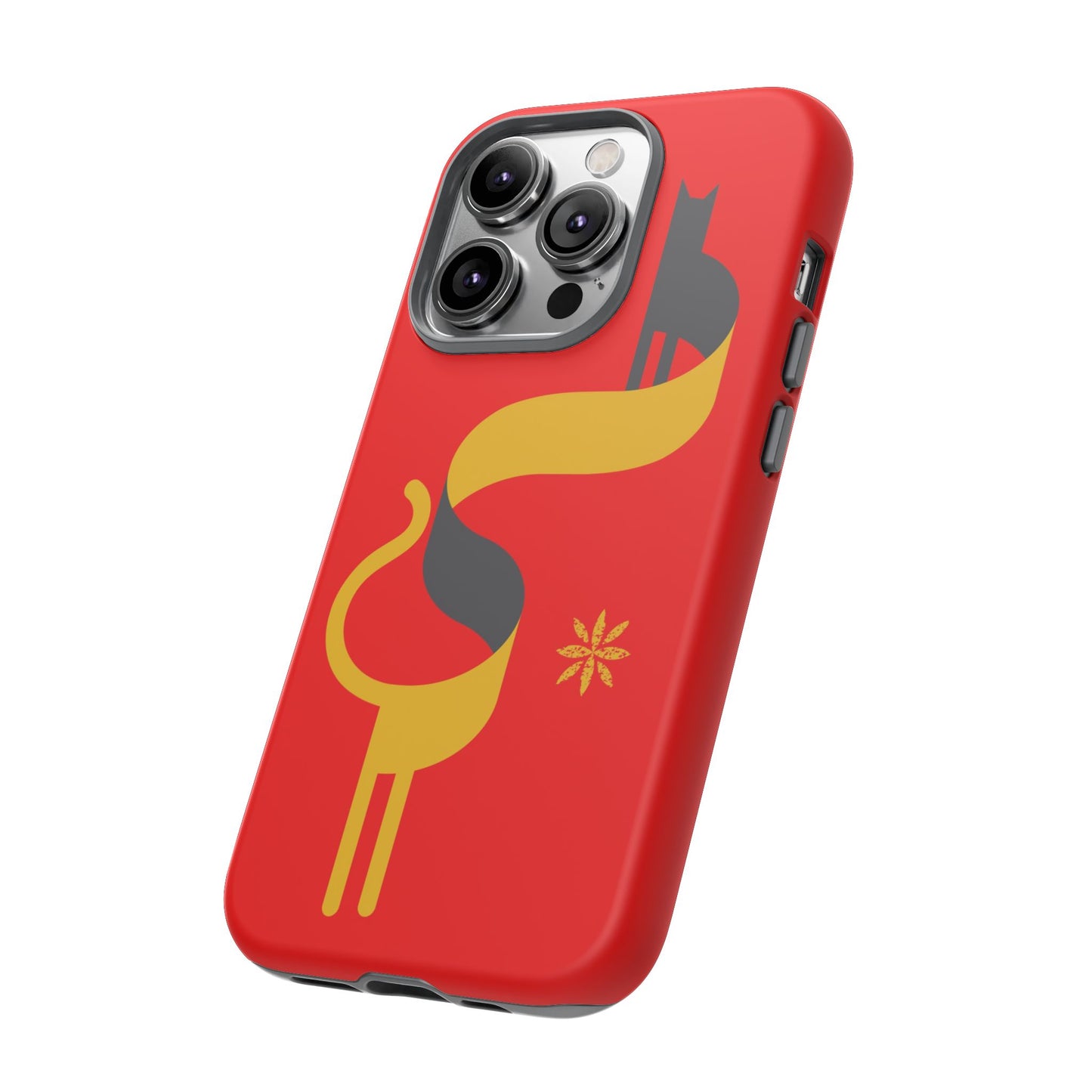 FlatCat Rugged Phone Case - Durable Red Cover