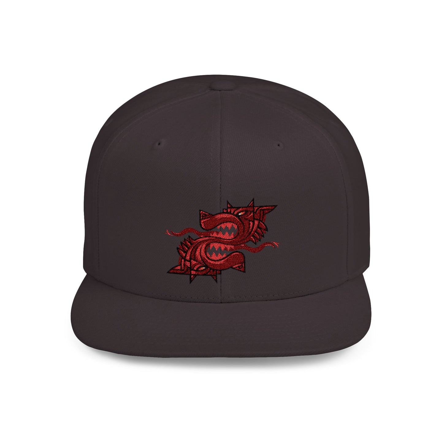 Custom Embroidered Flat Bill Snapback Cap - Unique Graphic Design