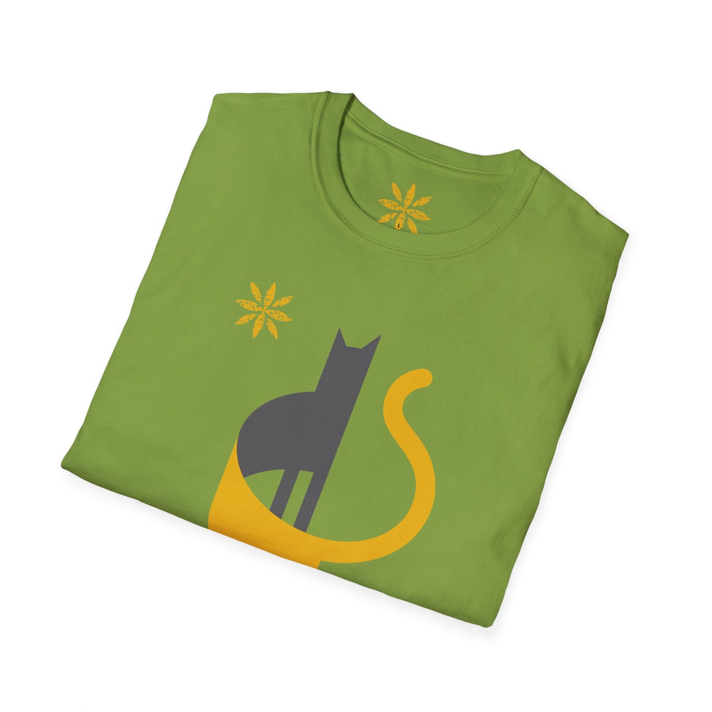 FlatCat Unisex T-Shirt – Softstyle Tee with Minimalist Flat Cat Design