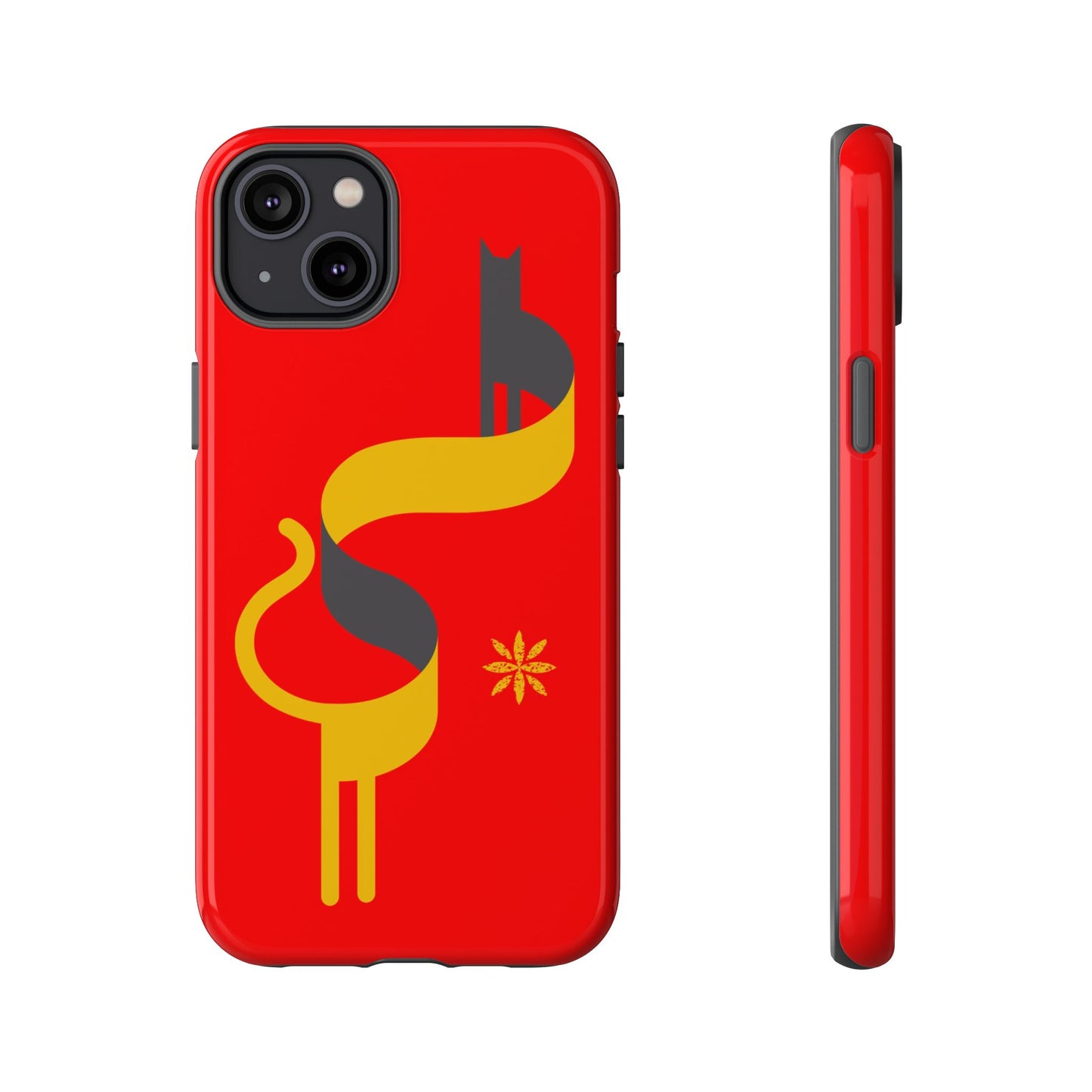 FlatCat Rugged Phone Case - Durable Red Cover