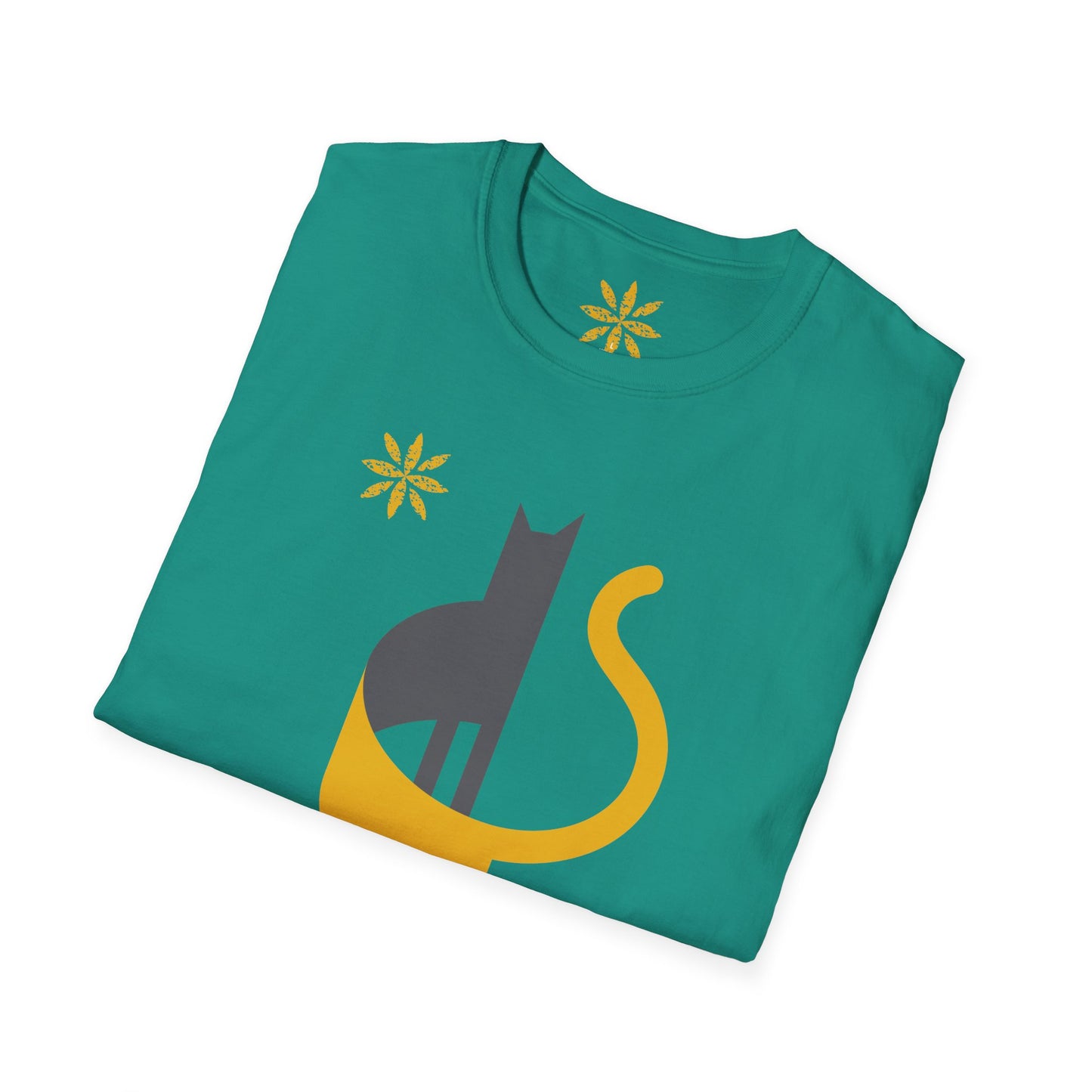 FlatCat Unisex T-Shirt – Softstyle Tee with Minimalist Flat Cat Design