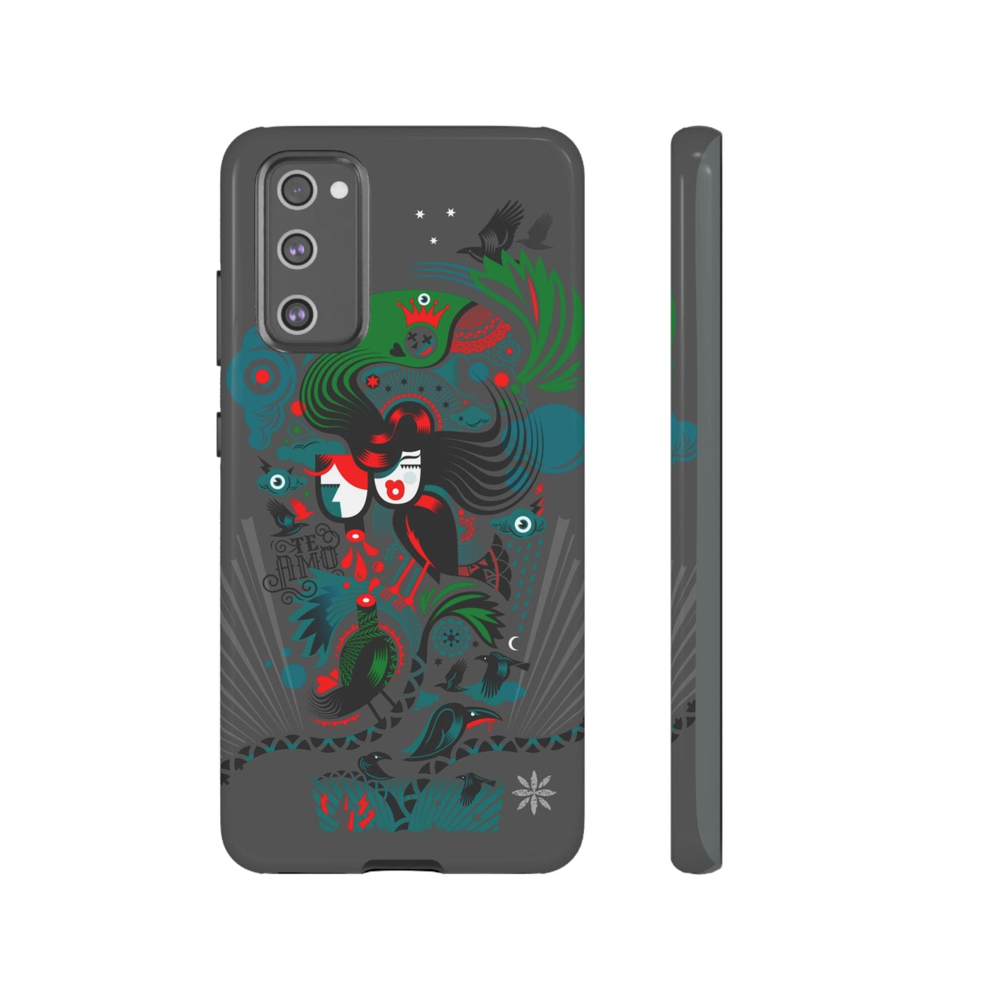 Te Amo Black Birds - Rugged Phone Case