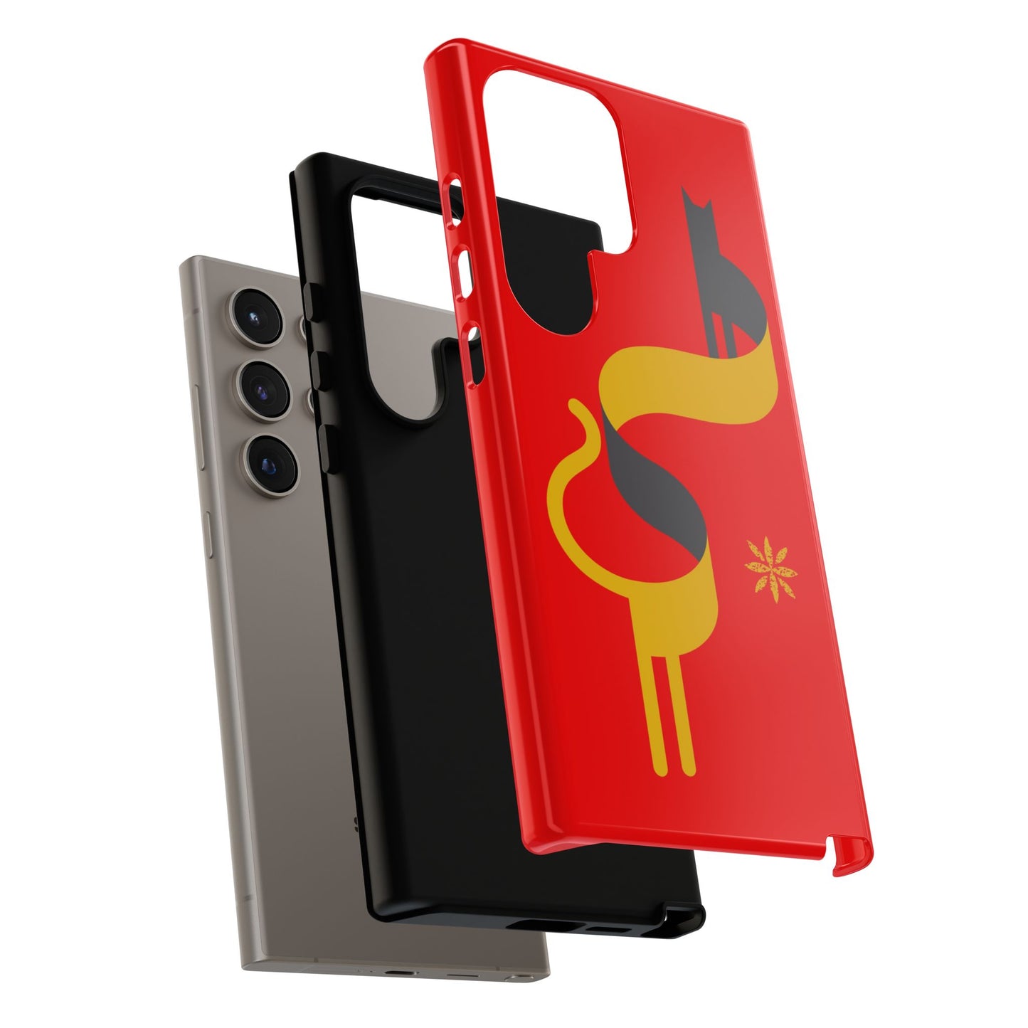 FlatCat Rugged Phone Case - Durable Red Cover