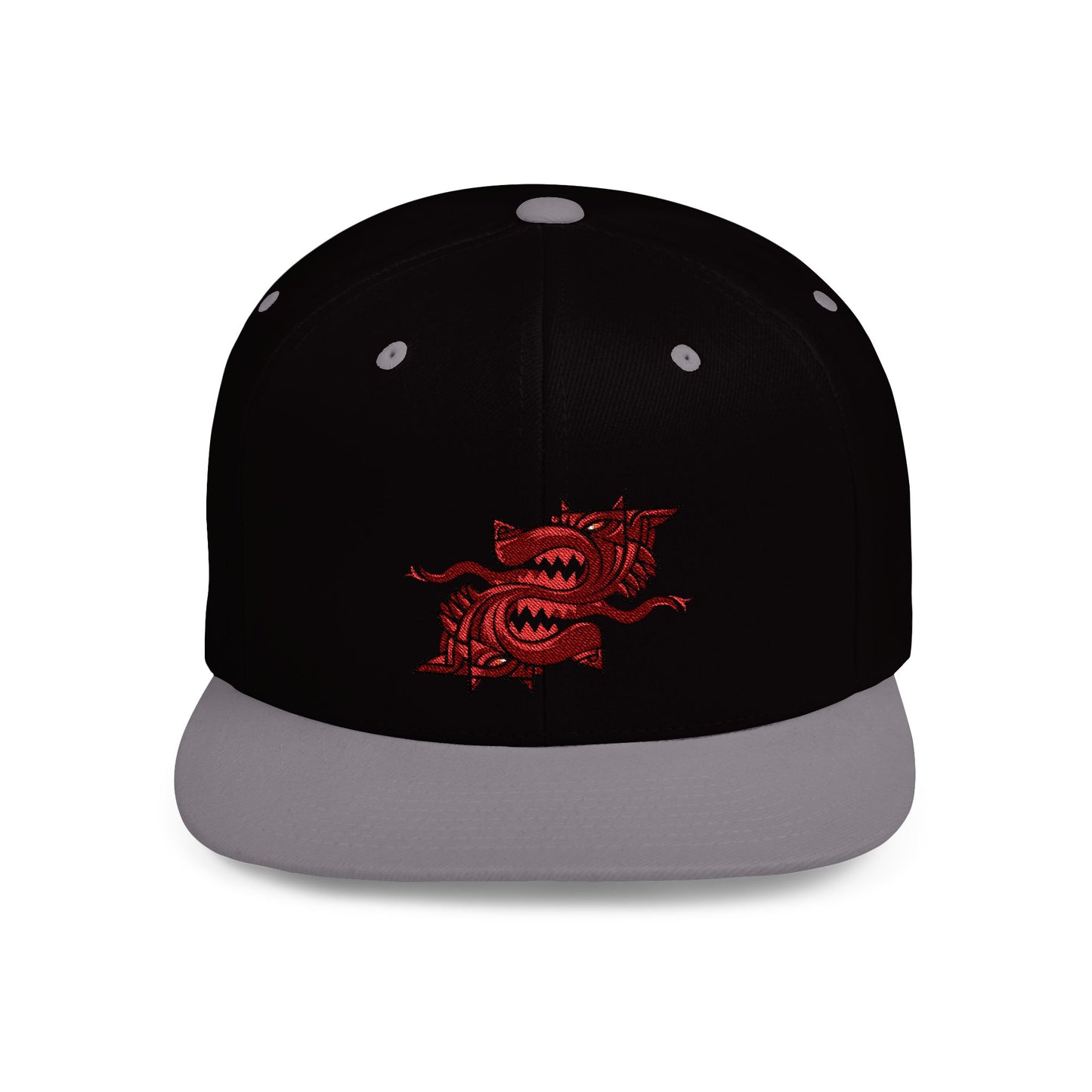 Custom Embroidered Flat Bill Snapback Cap - Unique Graphic Design