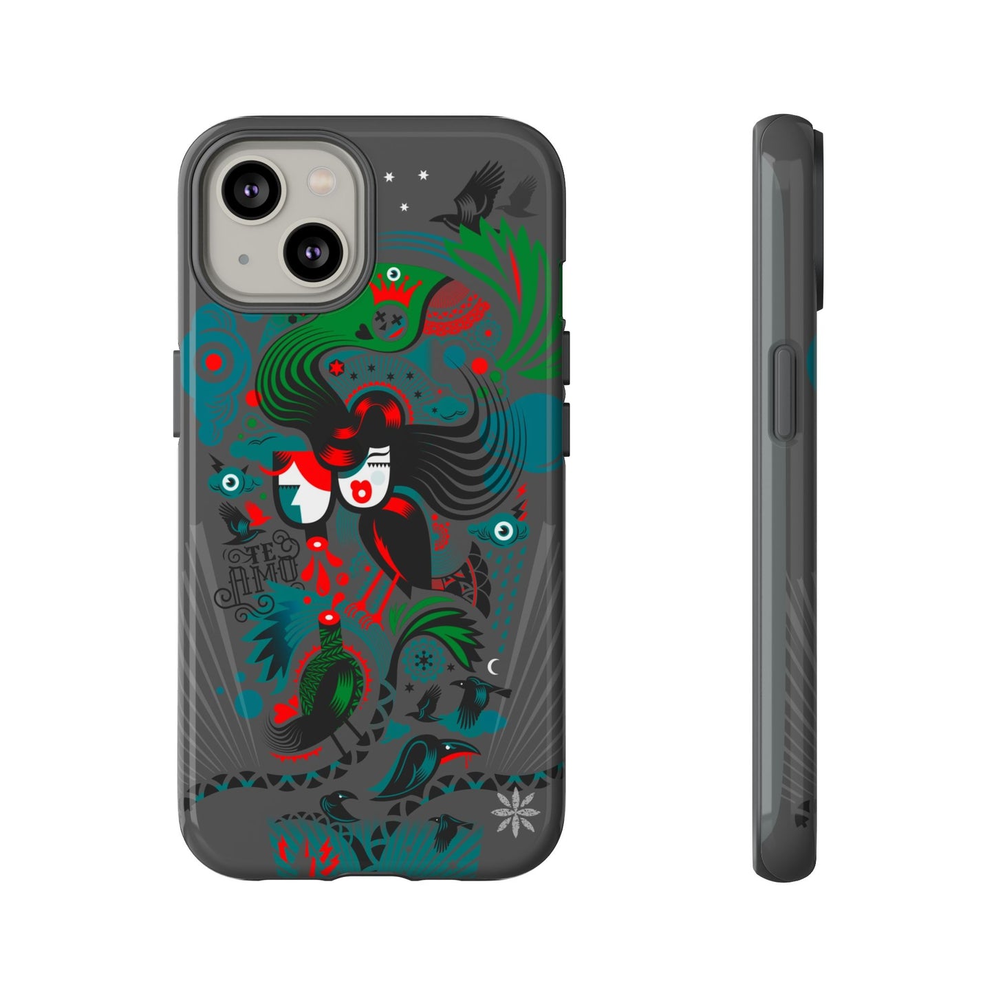 Te Amo Black Birds - Rugged Phone Case