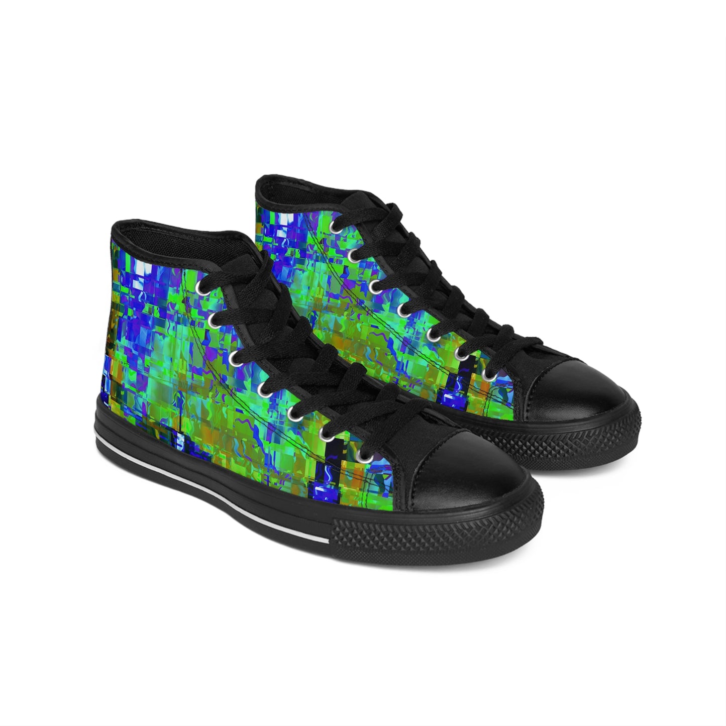 Vibrant Patterned High Top Sneakers for Men | Artistic Footwear