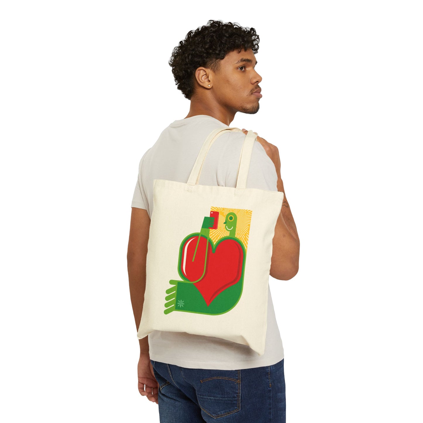 Artistic Heart Tote Bag - Eco-Friendly Canvas Carryall