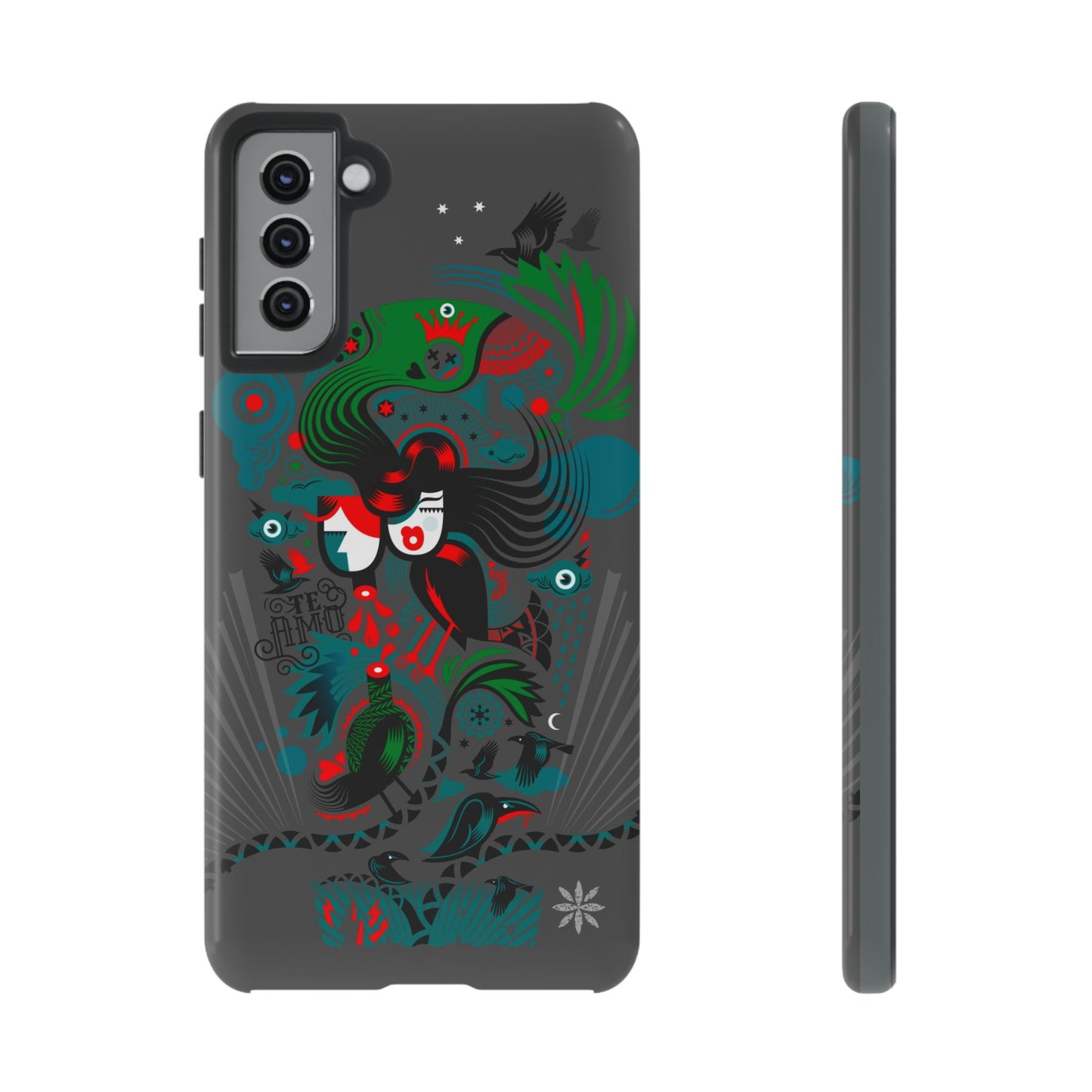 Te Amo Black Birds - Rugged Phone Case