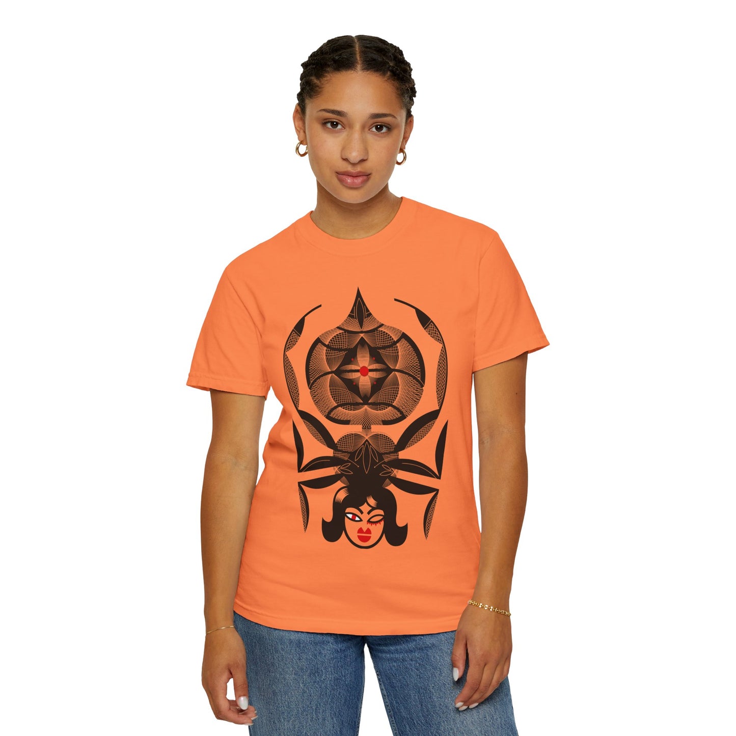 Gothic Graphic Unisex T-Shirt - Stylish Spider & Femme Fatale Design
