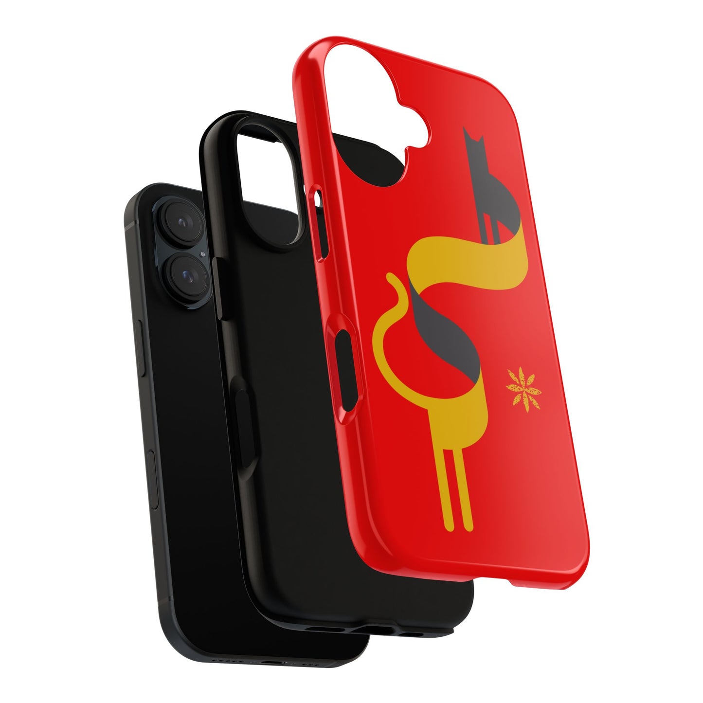 FlatCat Rugged Phone Case - Durable Red Cover