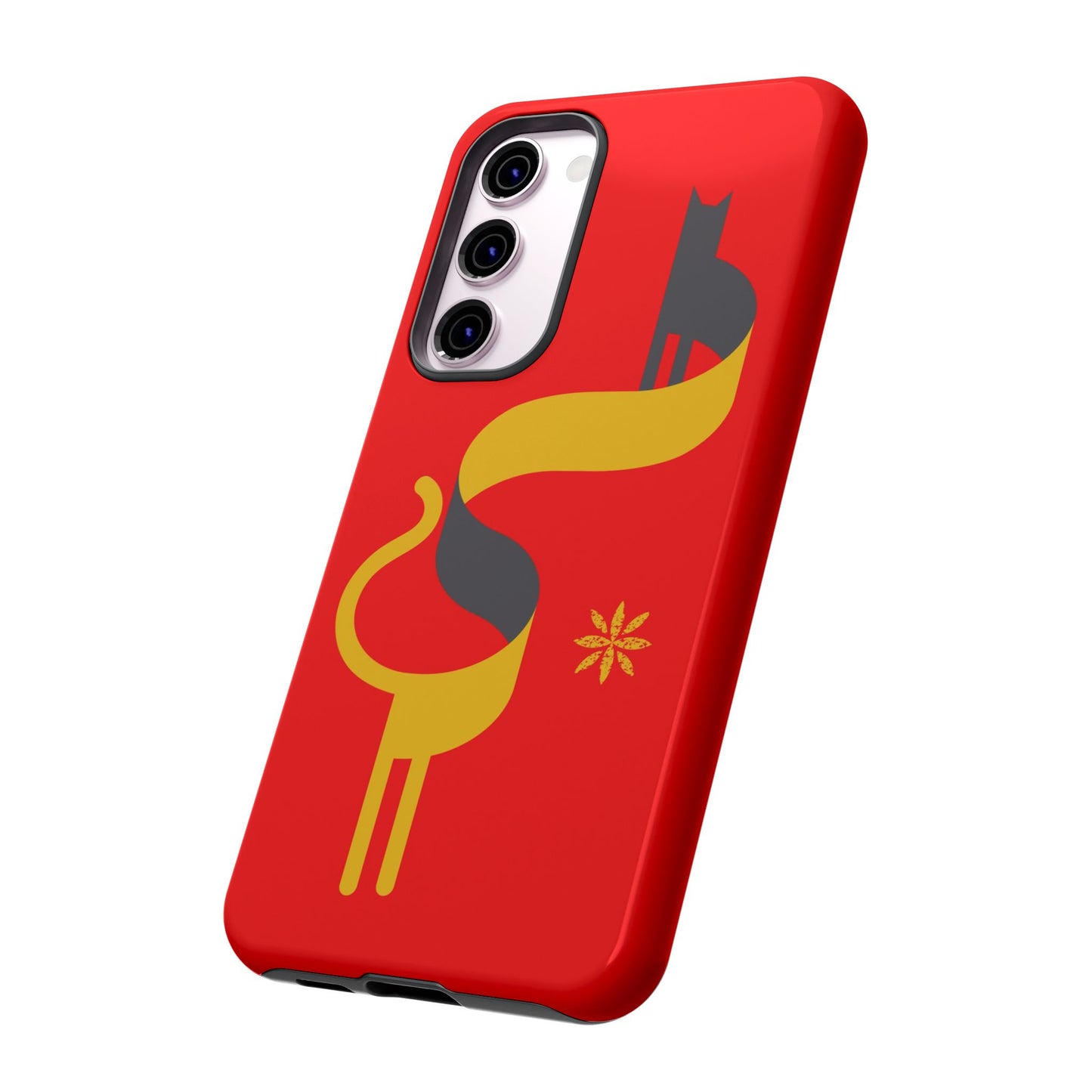 FlatCat Rugged Phone Case - Durable Red Cover