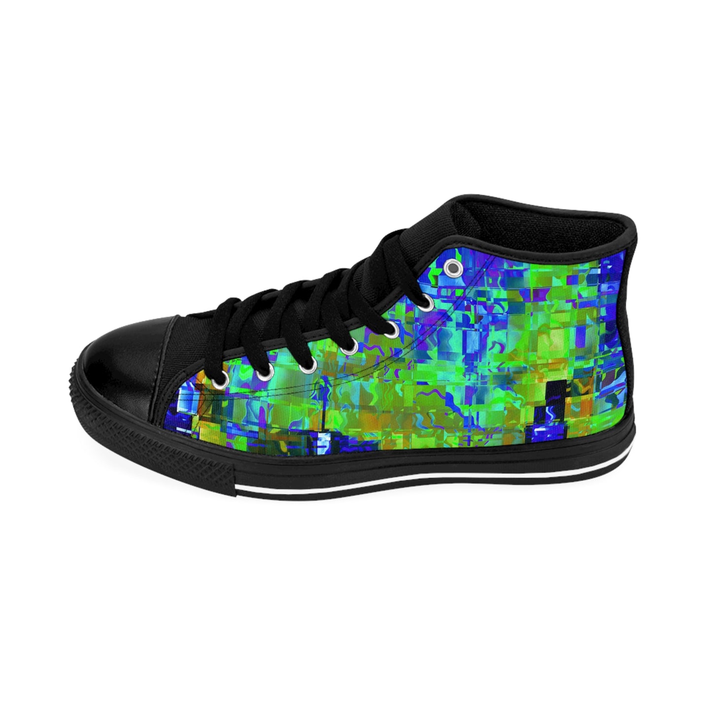 Vibrant Patterned High Top Sneakers for Men | Artistic Footwear