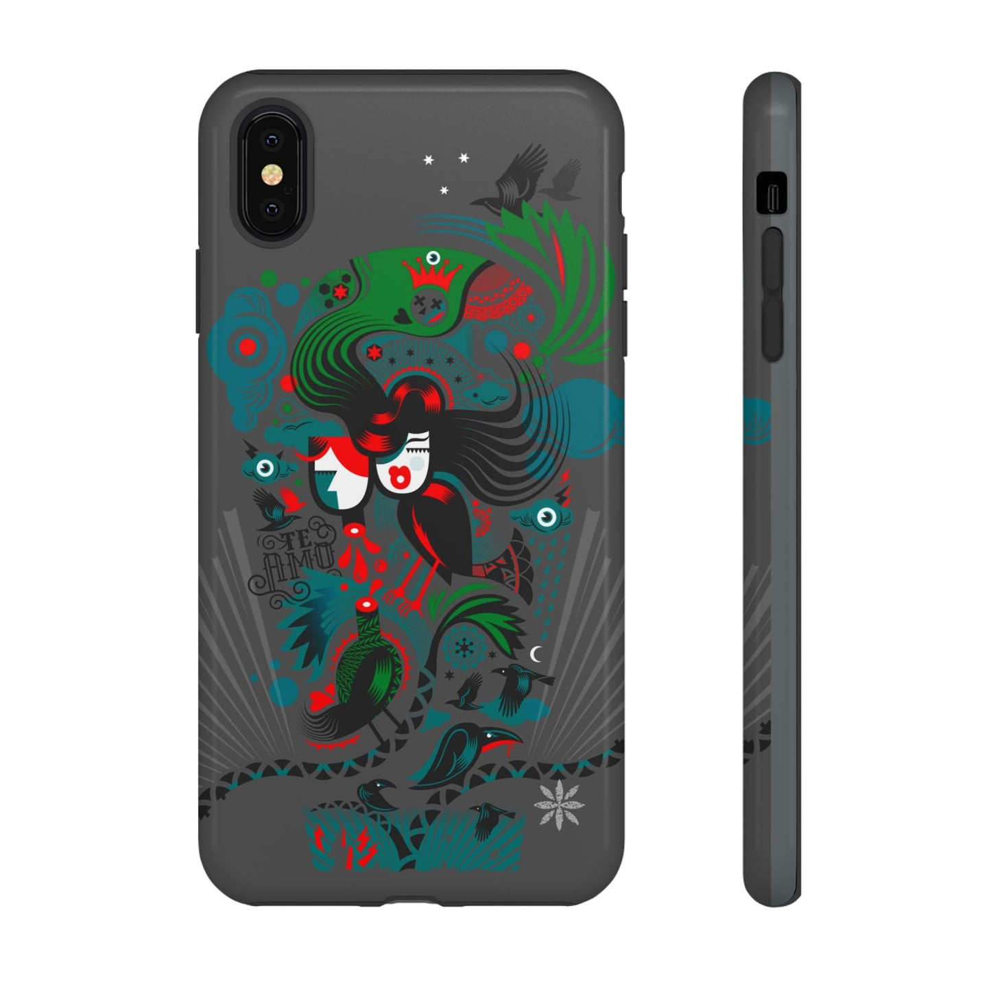 Te Amo Black Birds - Rugged Phone Case