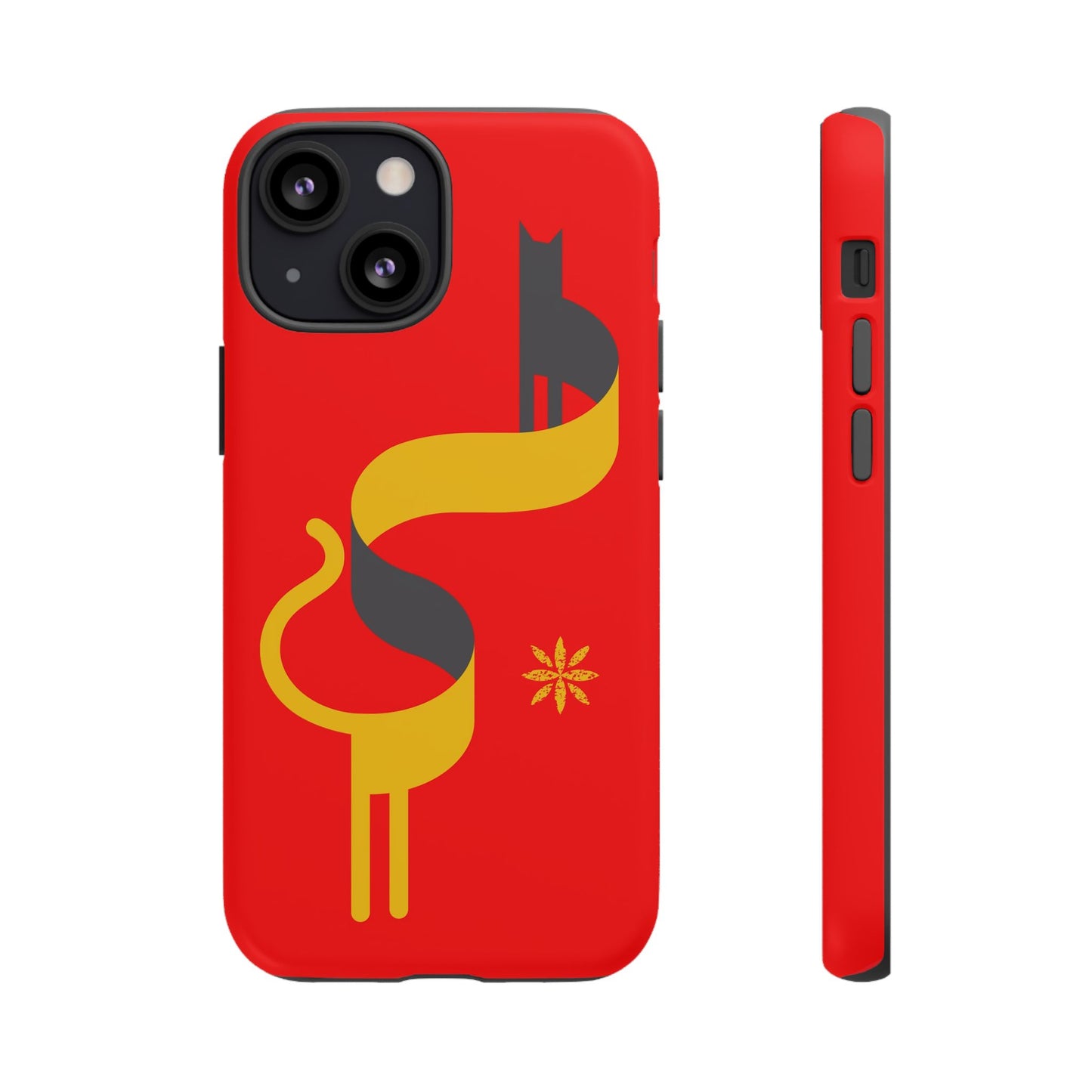 FlatCat Rugged Phone Case - Durable Red Cover