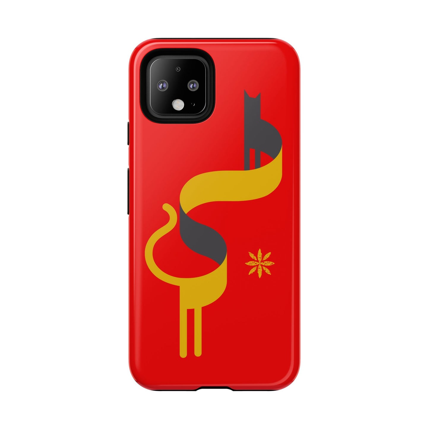 FlatCat Rugged Phone Case - Durable Red Cover