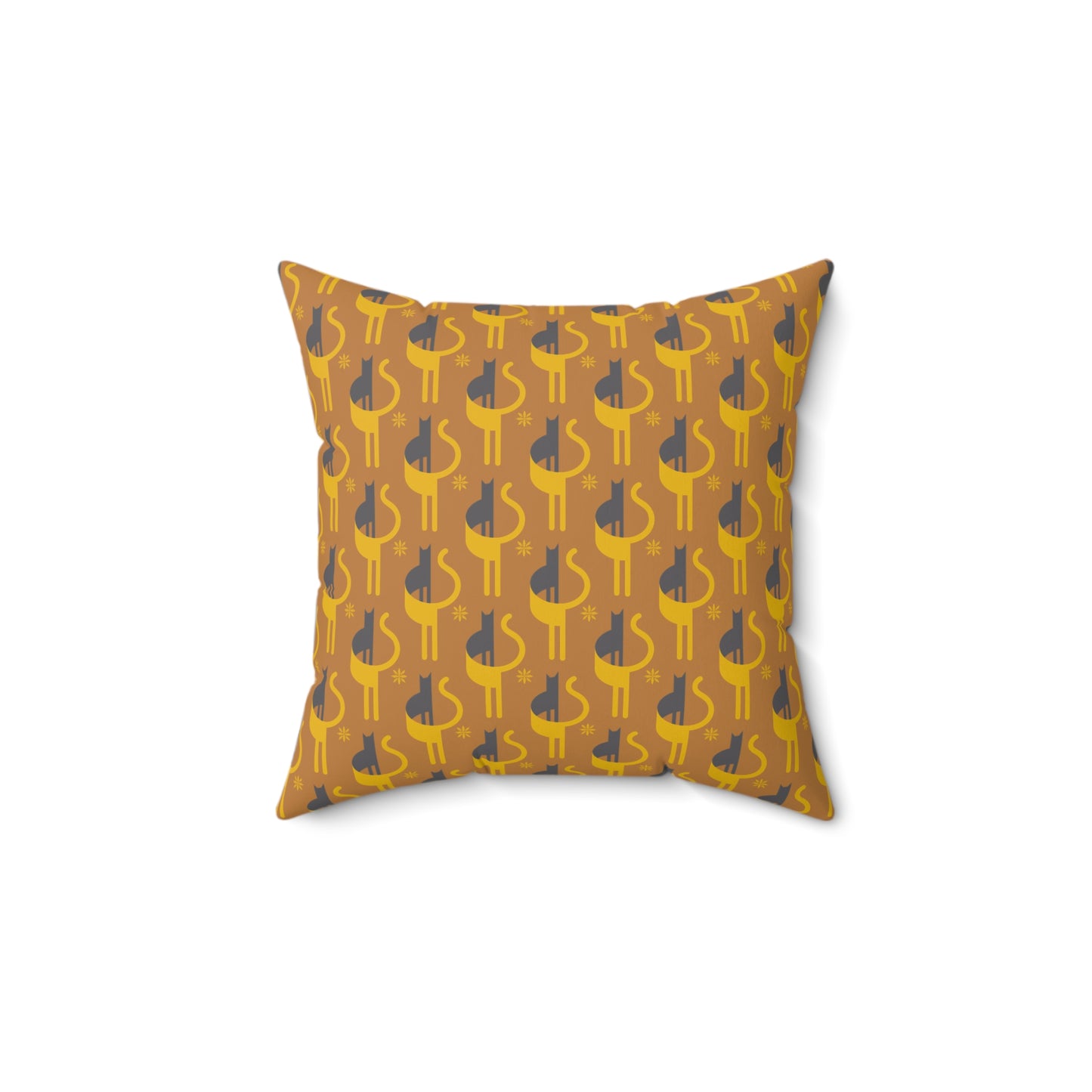 Flat Cat-Themed Spun Polyester Square Pillow for cat Lovers