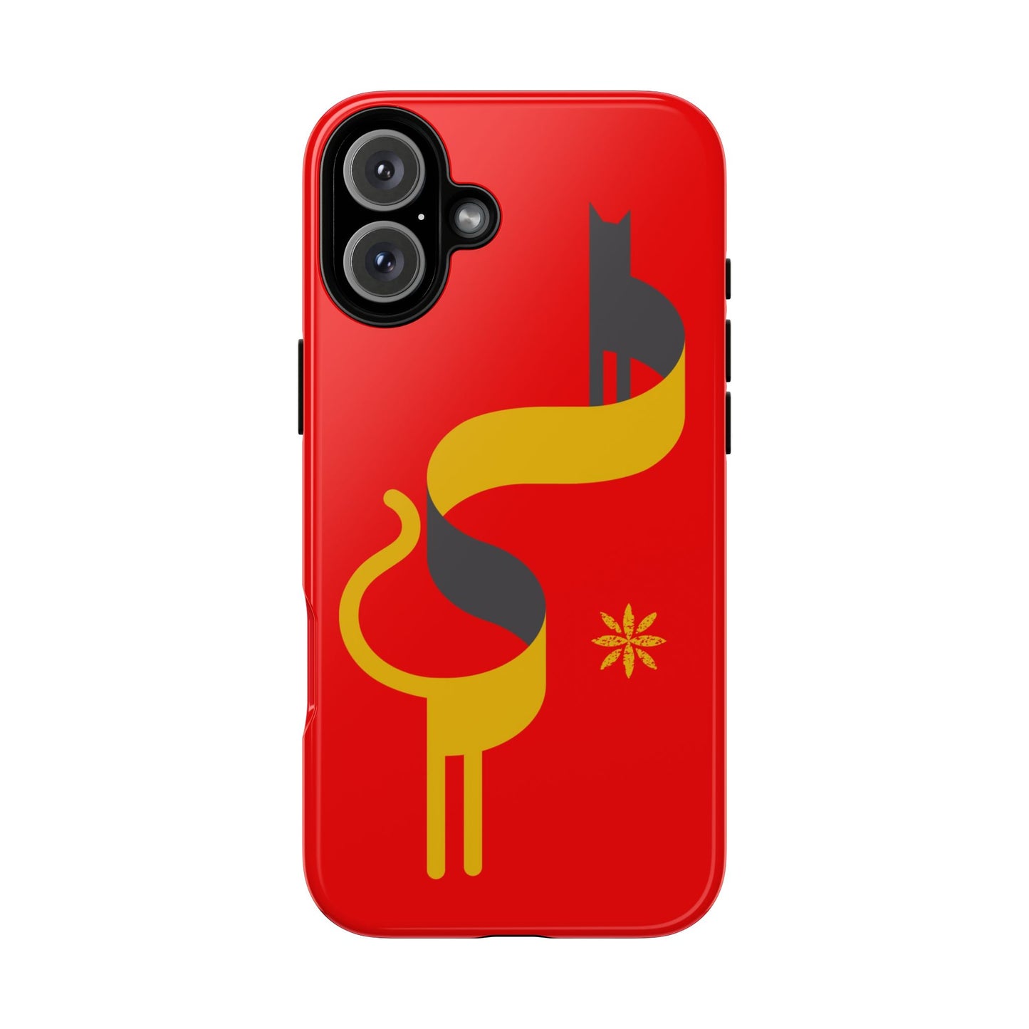 FlatCat Rugged Phone Case - Durable Red Cover