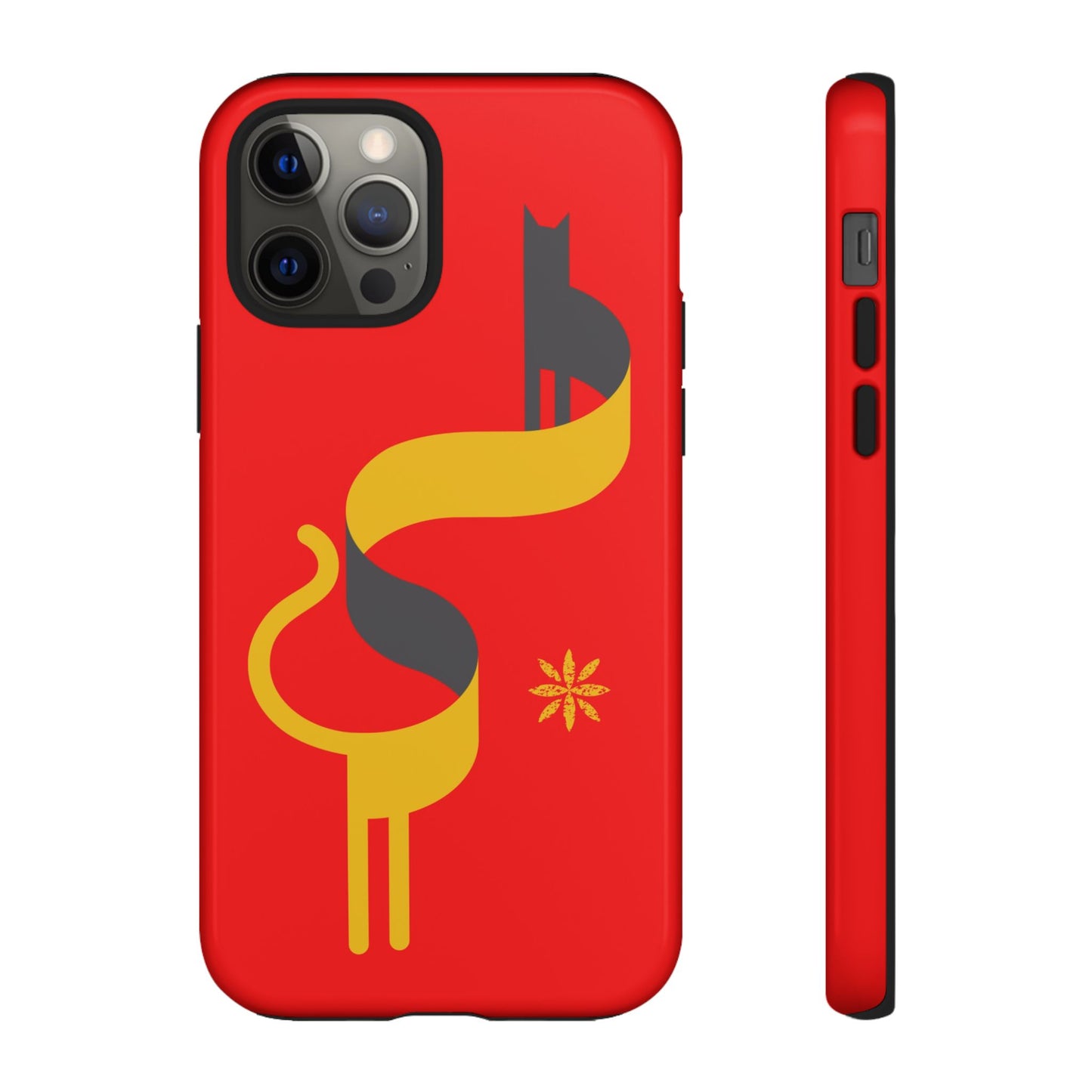 FlatCat Rugged Phone Case - Durable Red Cover