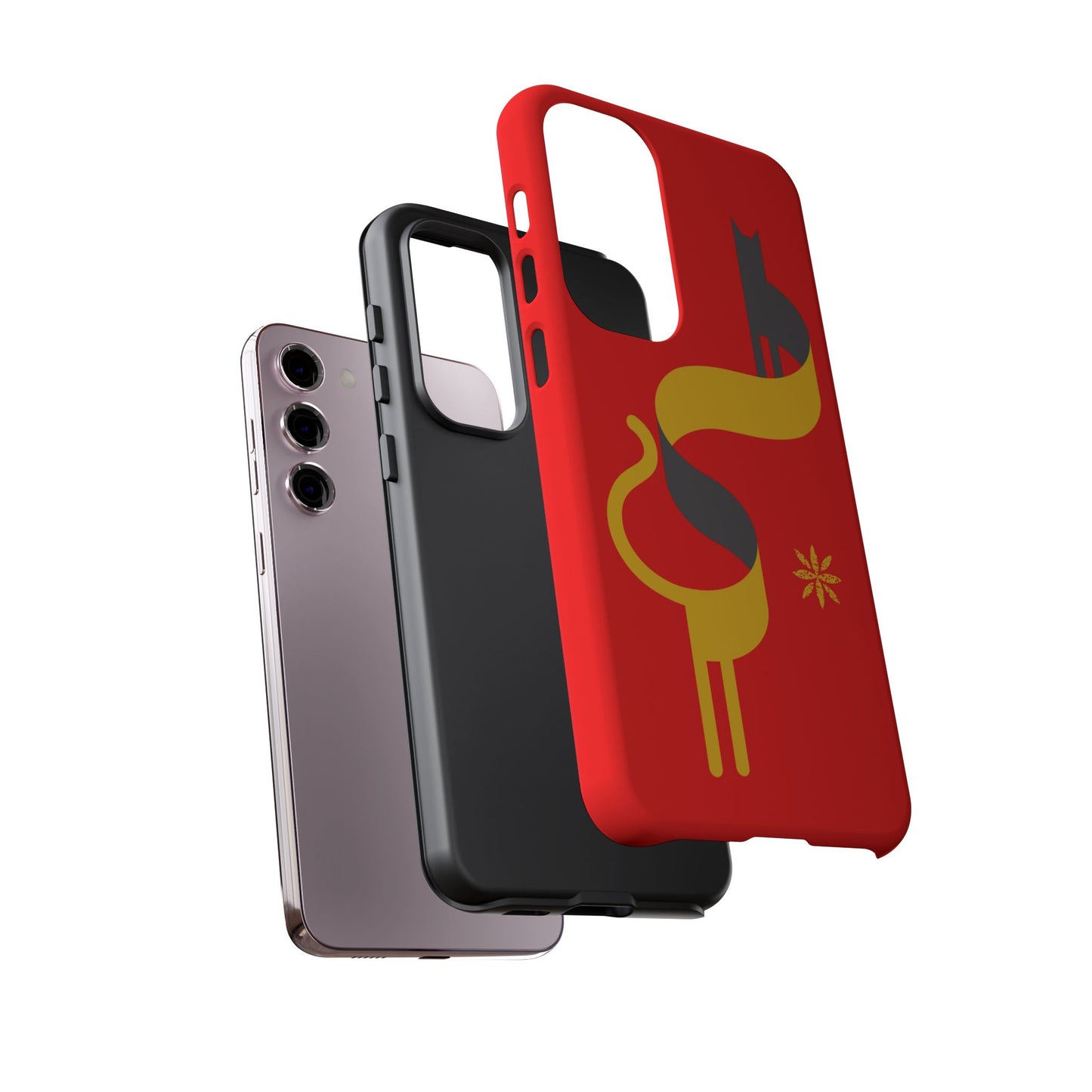 FlatCat Rugged Phone Case - Durable Red Cover