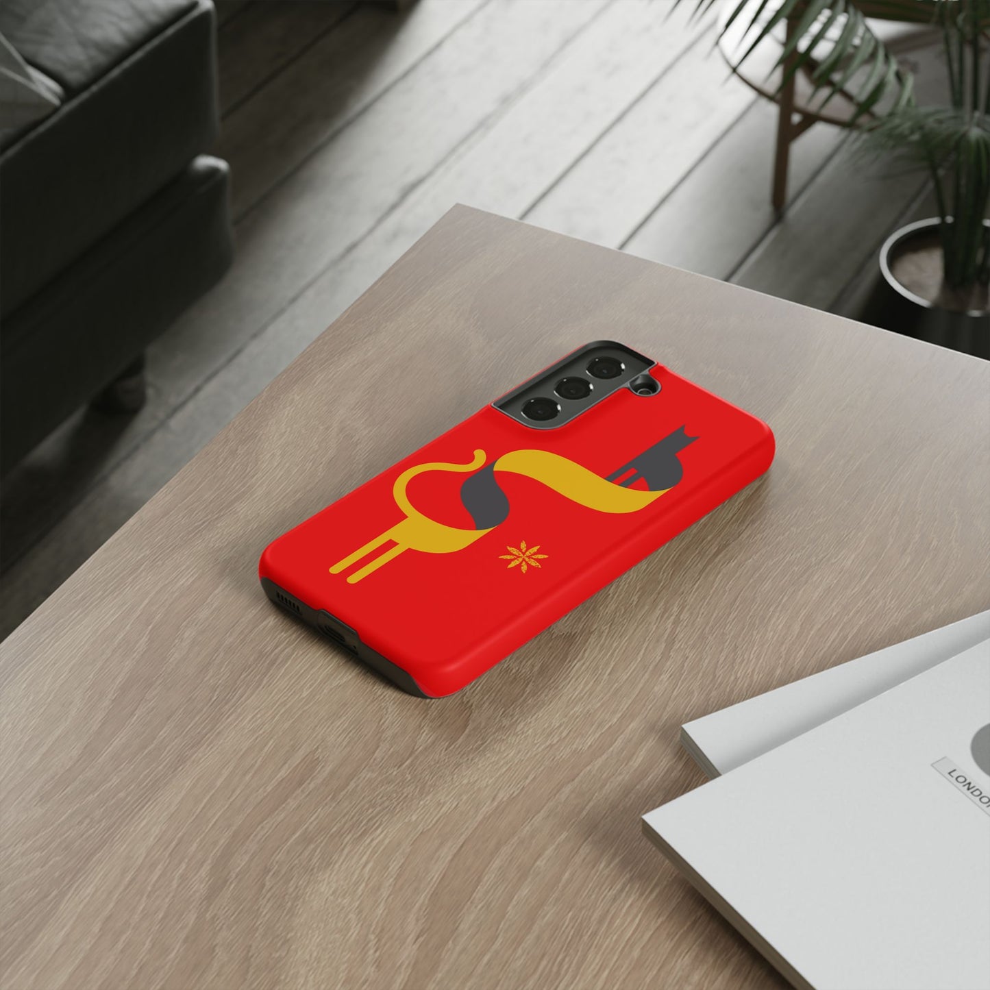 FlatCat Rugged Phone Case - Durable Red Cover