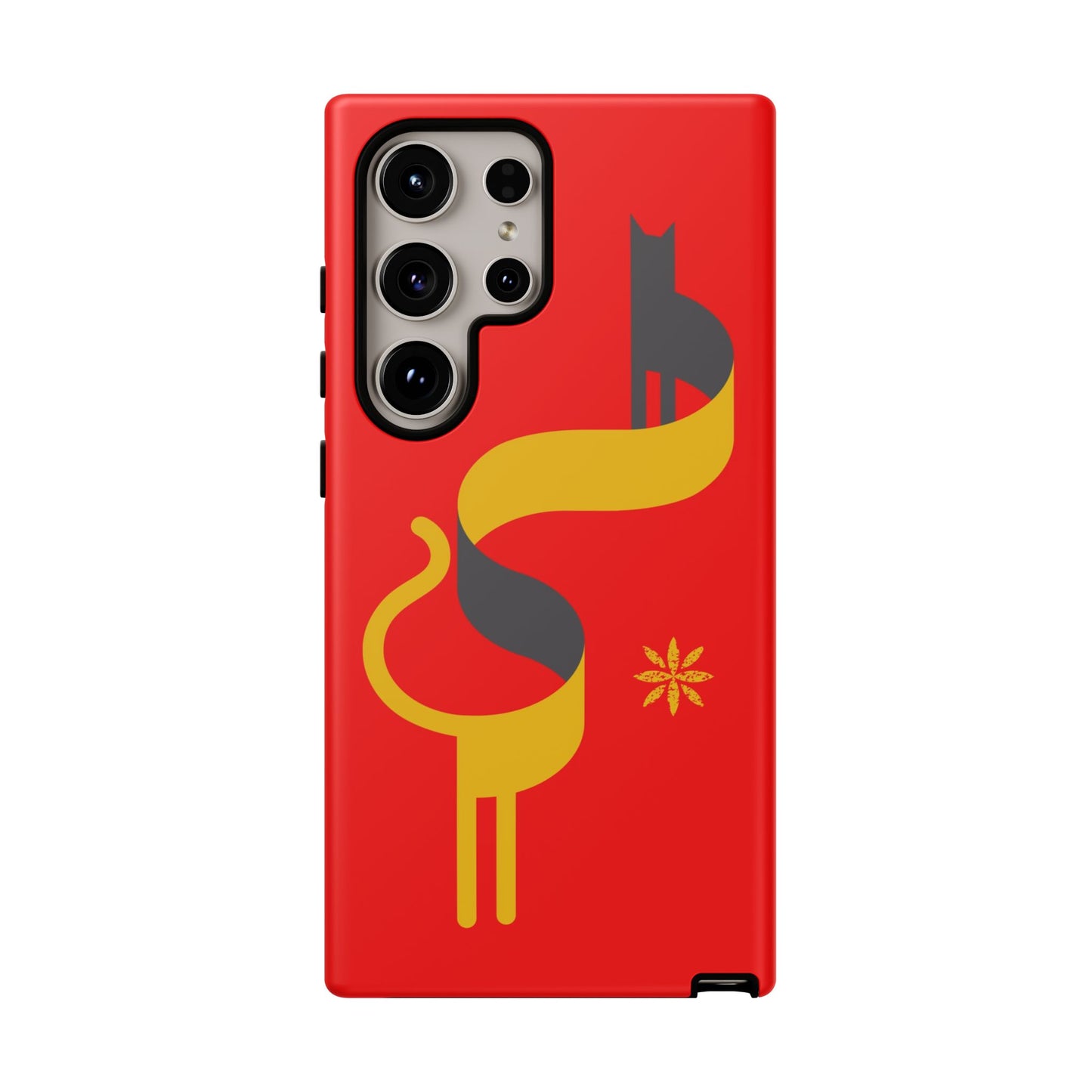 FlatCat Rugged Phone Case - Durable Red Cover