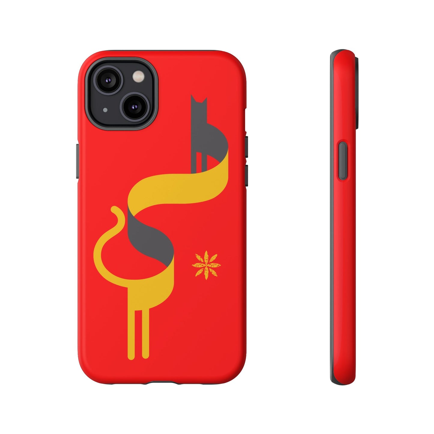 FlatCat Rugged Phone Case - Durable Red Cover