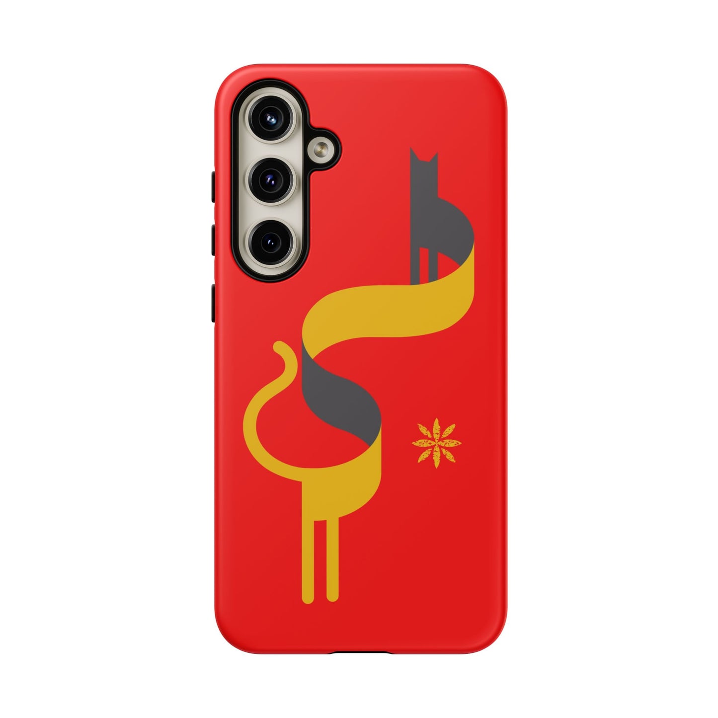 FlatCat Rugged Phone Case - Durable Red Cover