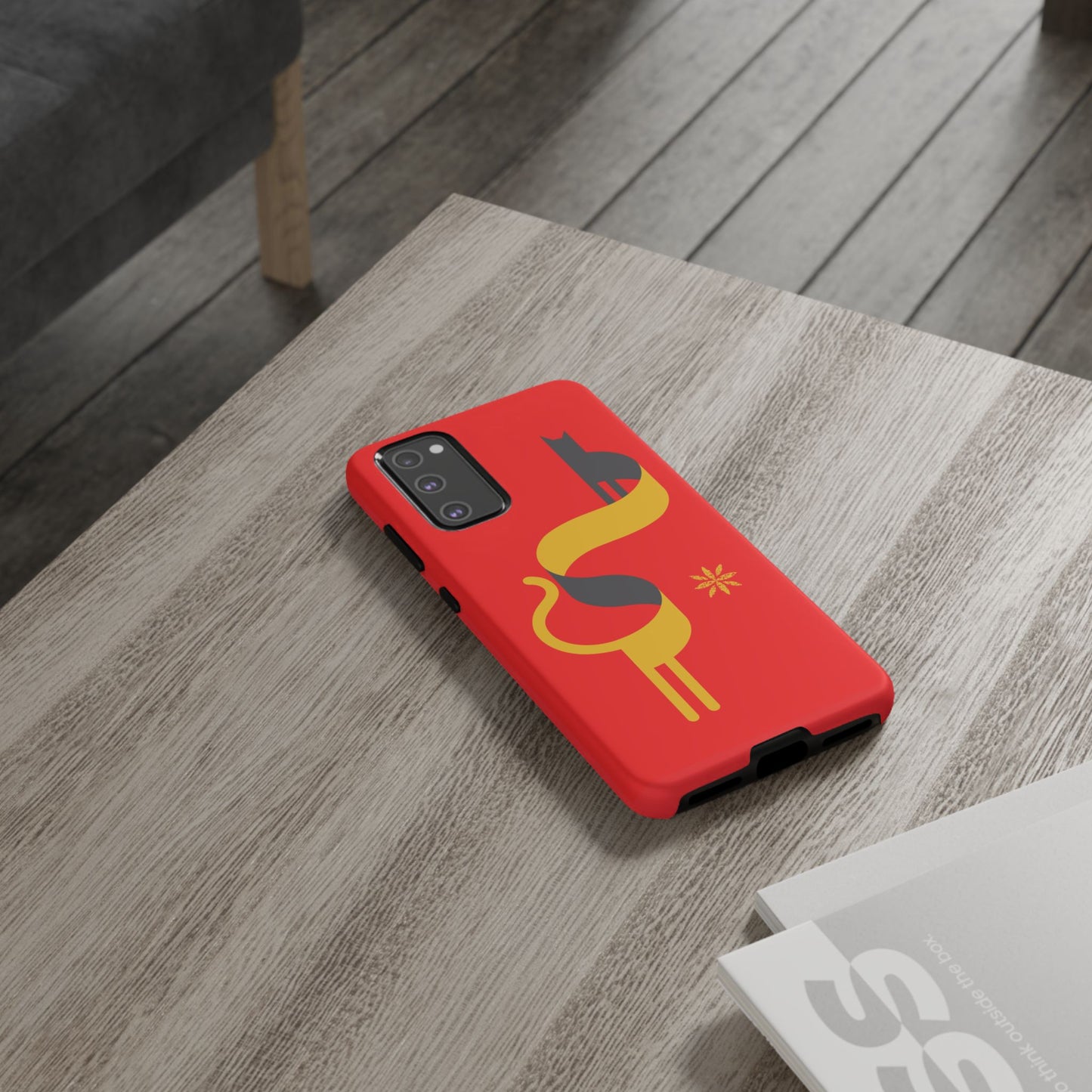 FlatCat Rugged Phone Case - Durable Red Cover