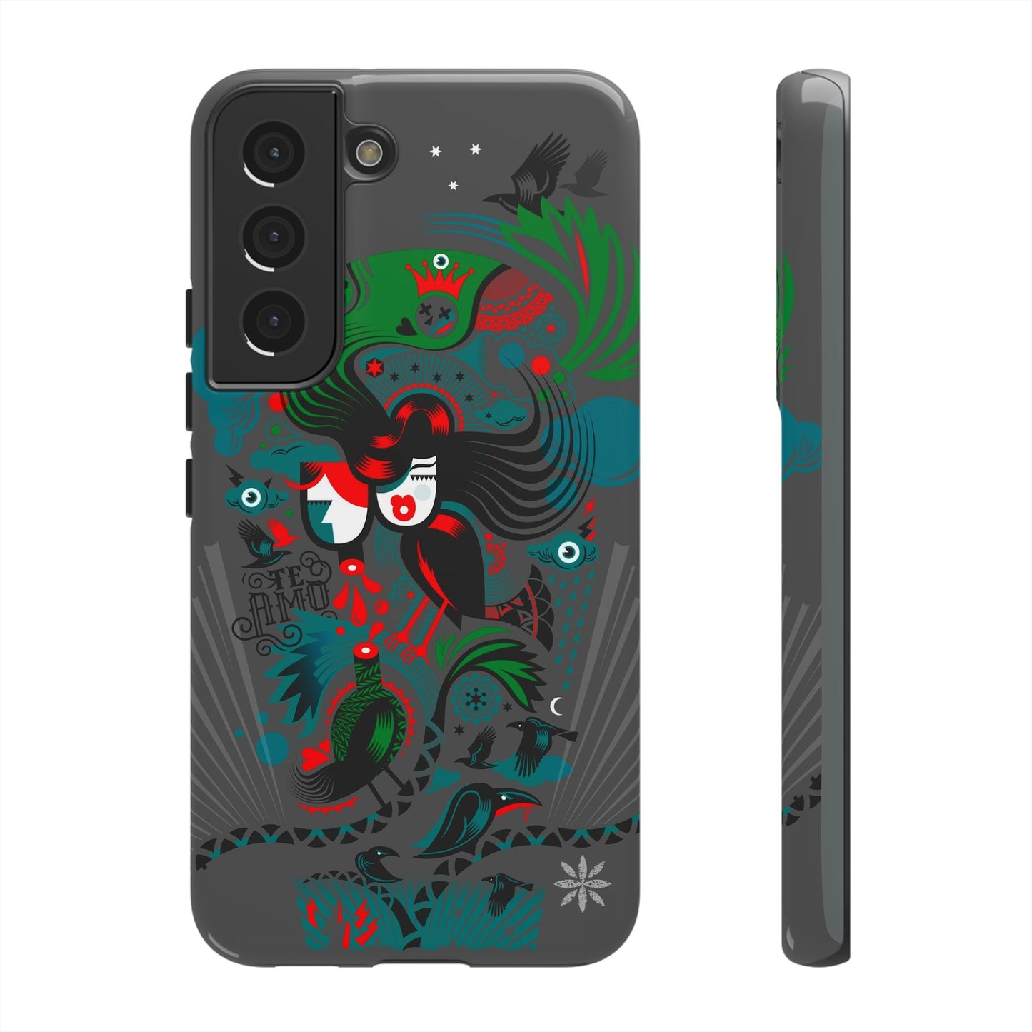 Te Amo Black Birds - Rugged Phone Case