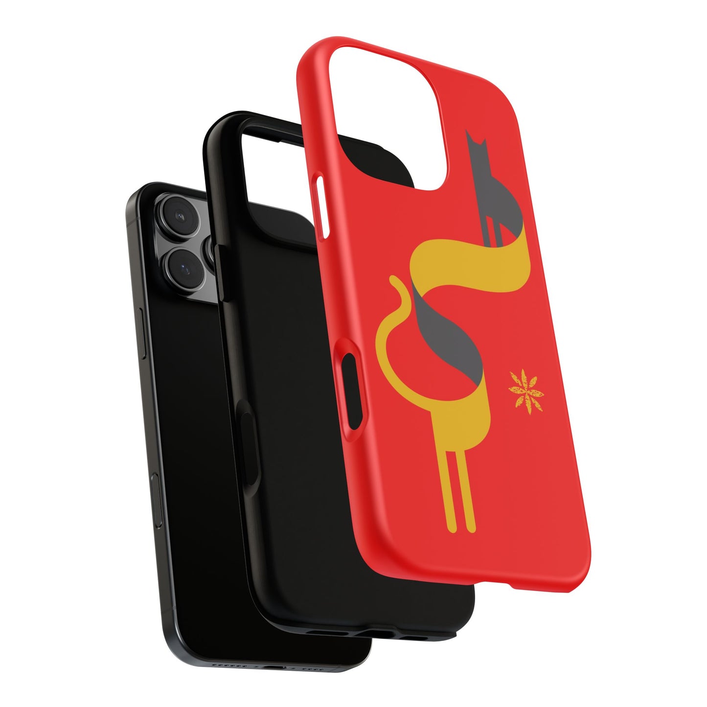 FlatCat Rugged Phone Case - Durable Red Cover