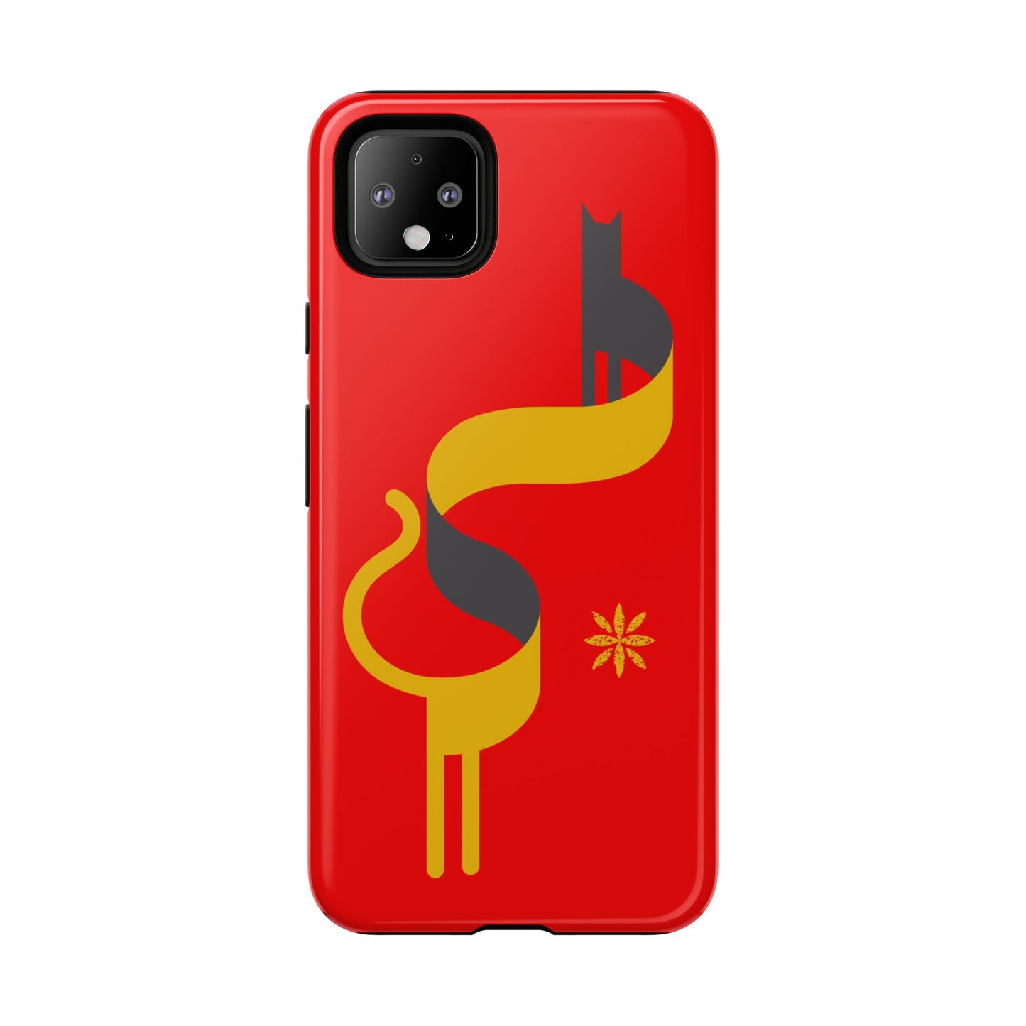 FlatCat Rugged Phone Case - Durable Red Cover