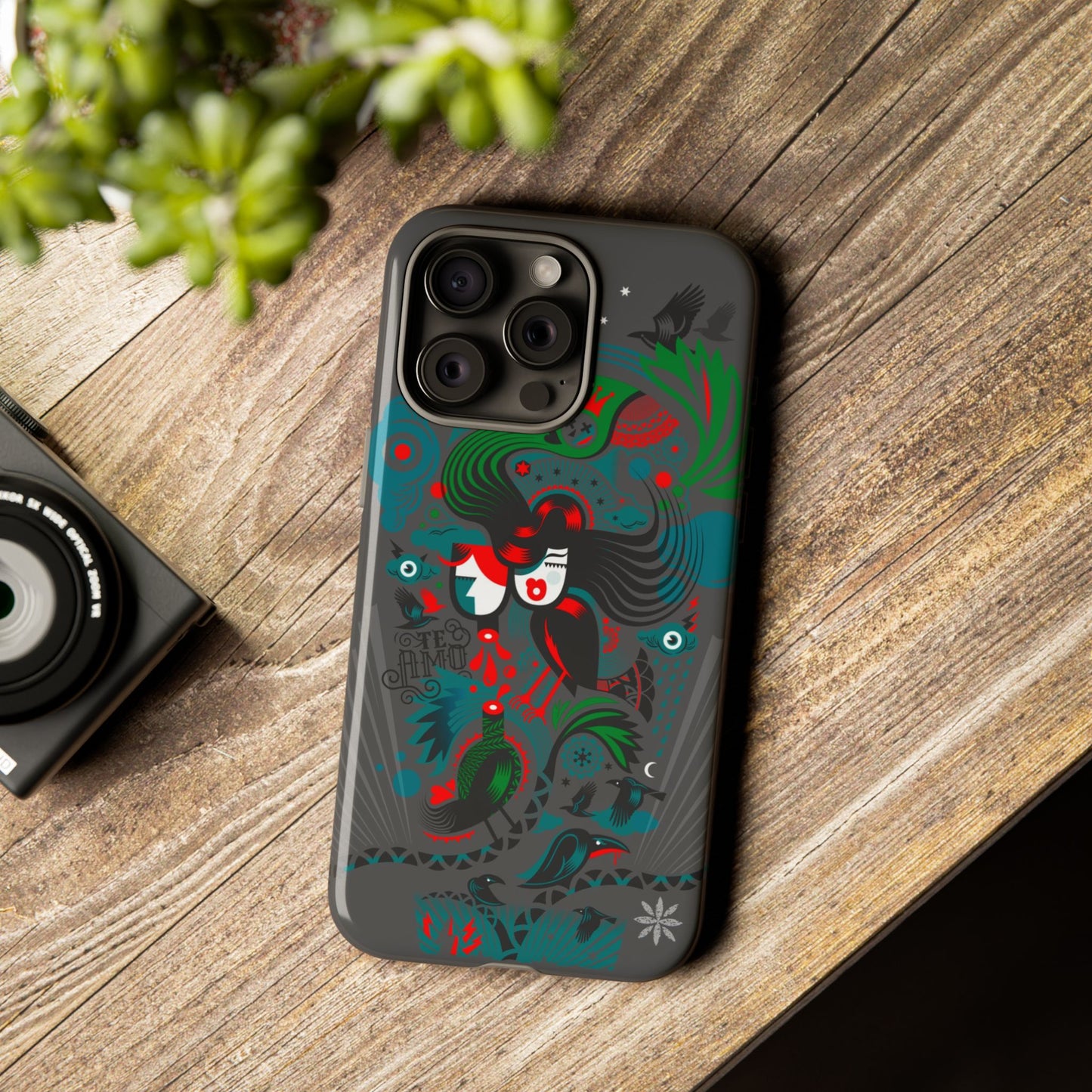 Te Amo Black Birds - Rugged Phone Case