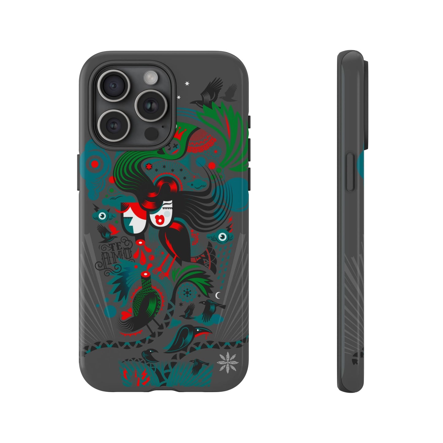 Te Amo Black Birds - Rugged Phone Case