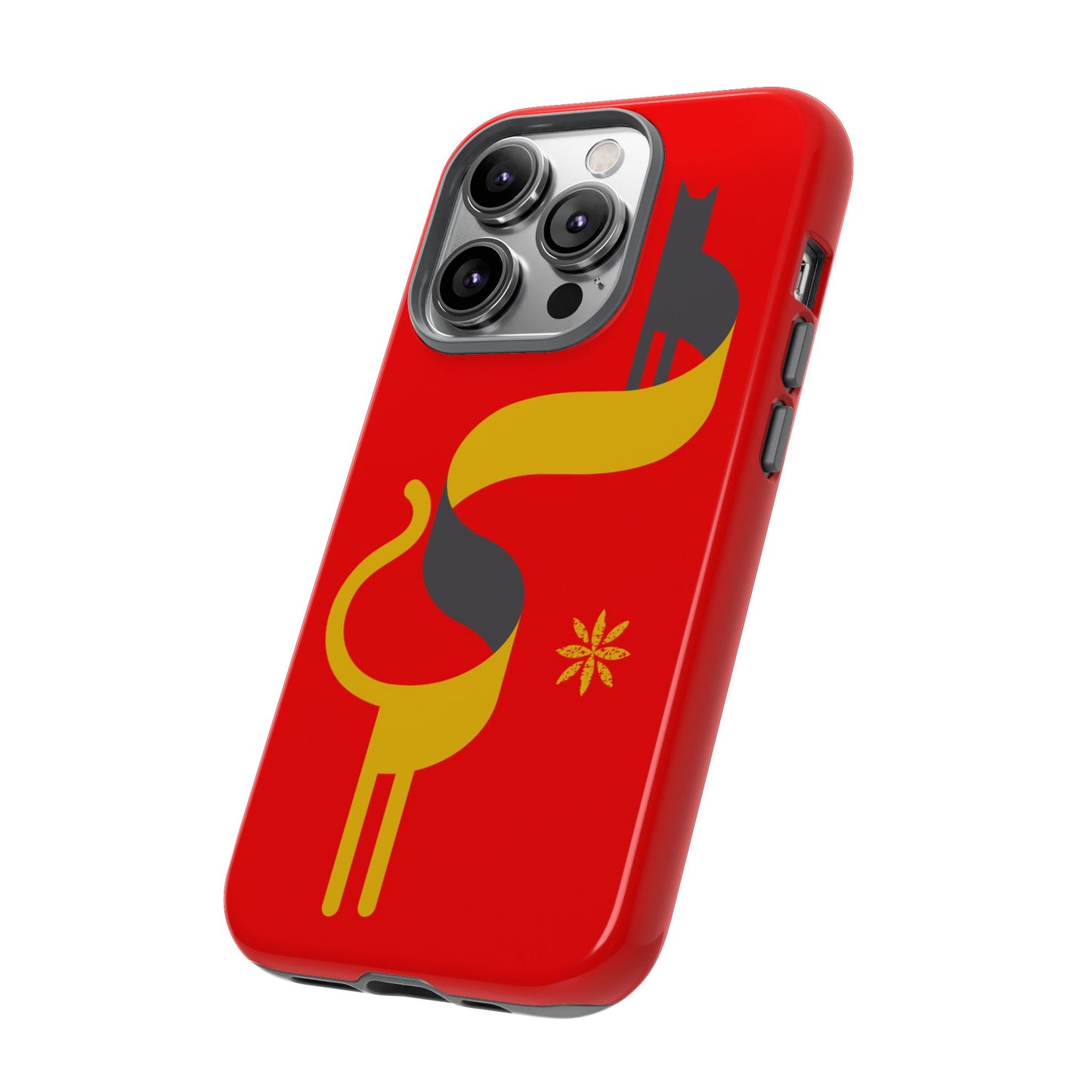 FlatCat Rugged Phone Case - Durable Red Cover