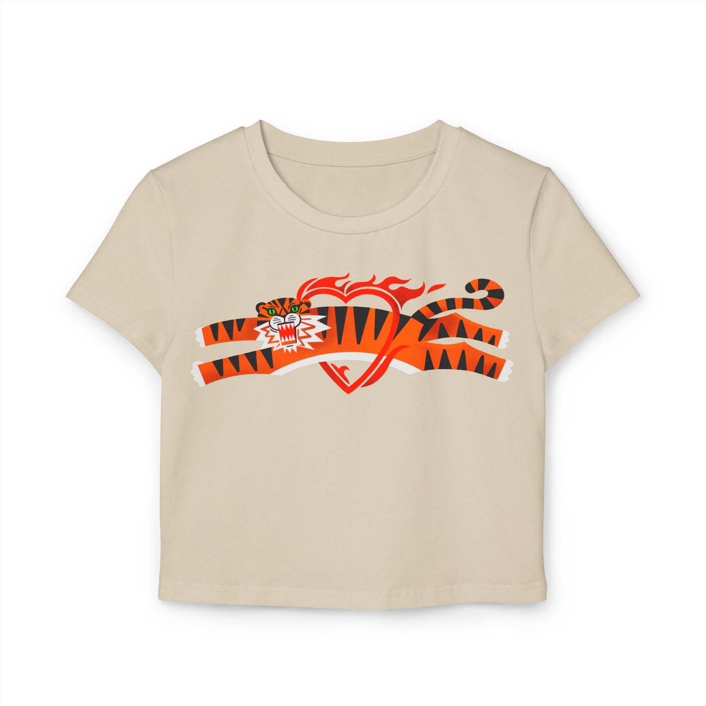 Tiger in love Women's Baby Tee - Fun & Stylish for Animal Lovers