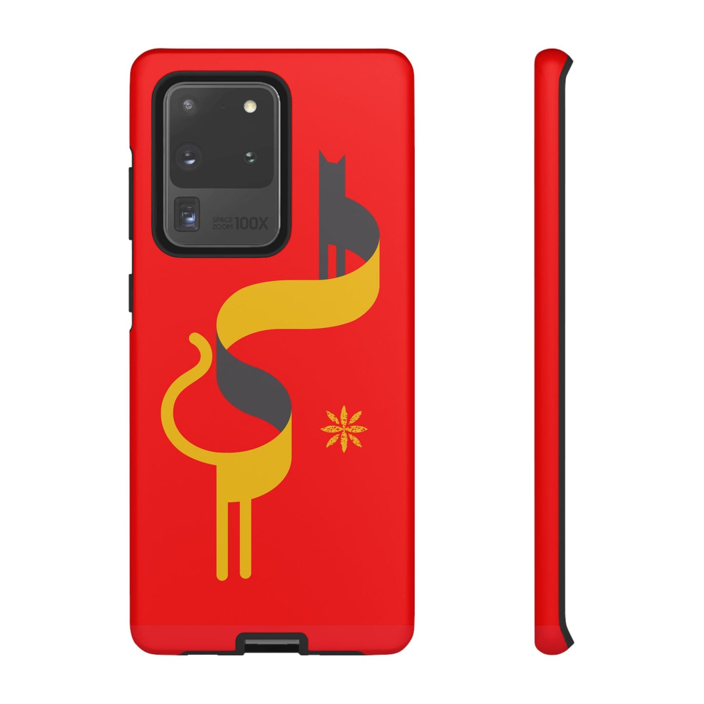 FlatCat Rugged Phone Case - Durable Red Cover