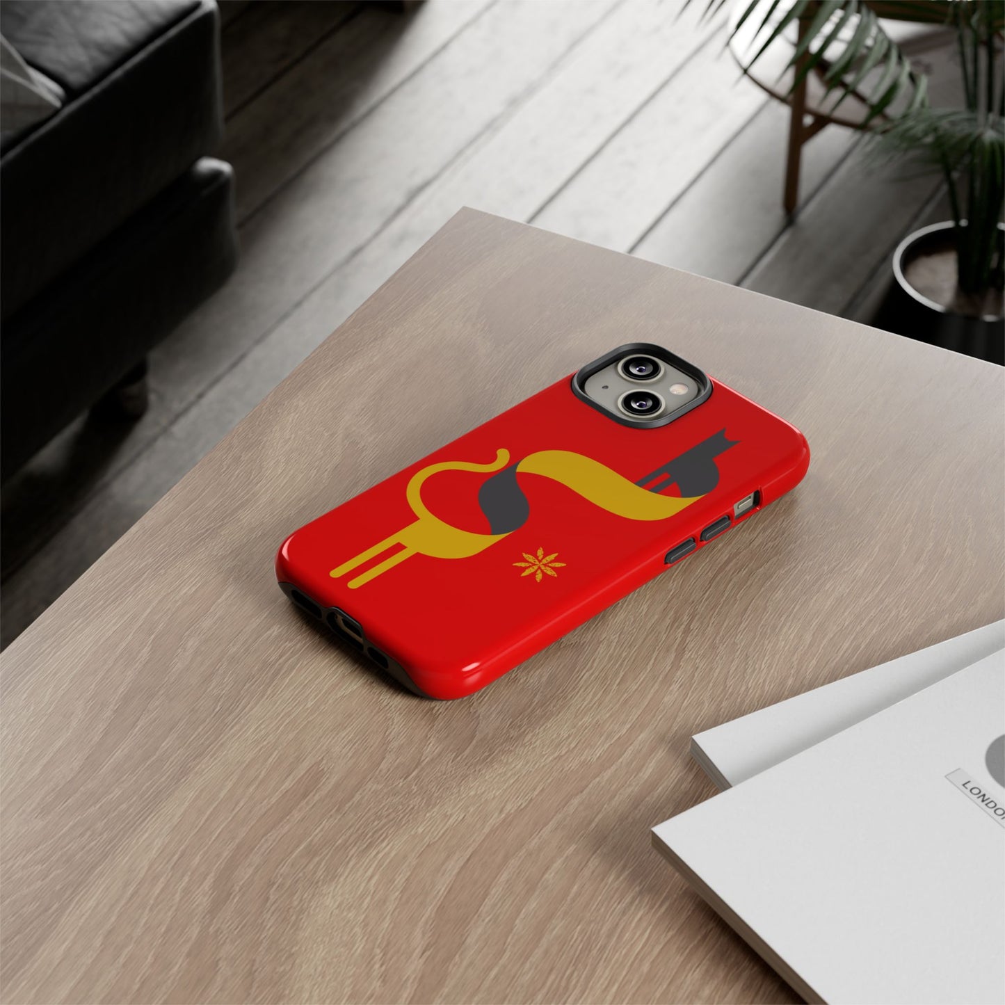 FlatCat Rugged Phone Case - Durable Red Cover