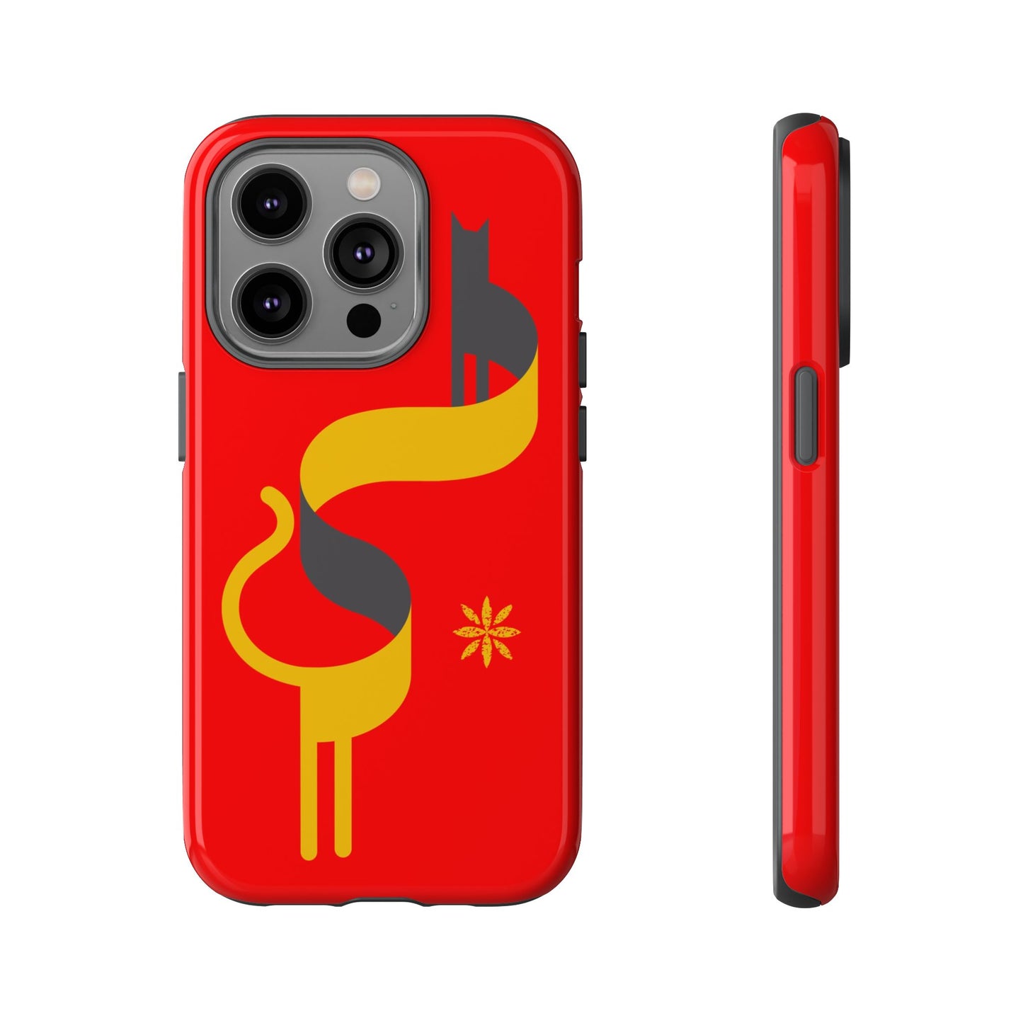 FlatCat Rugged Phone Case - Durable Red Cover