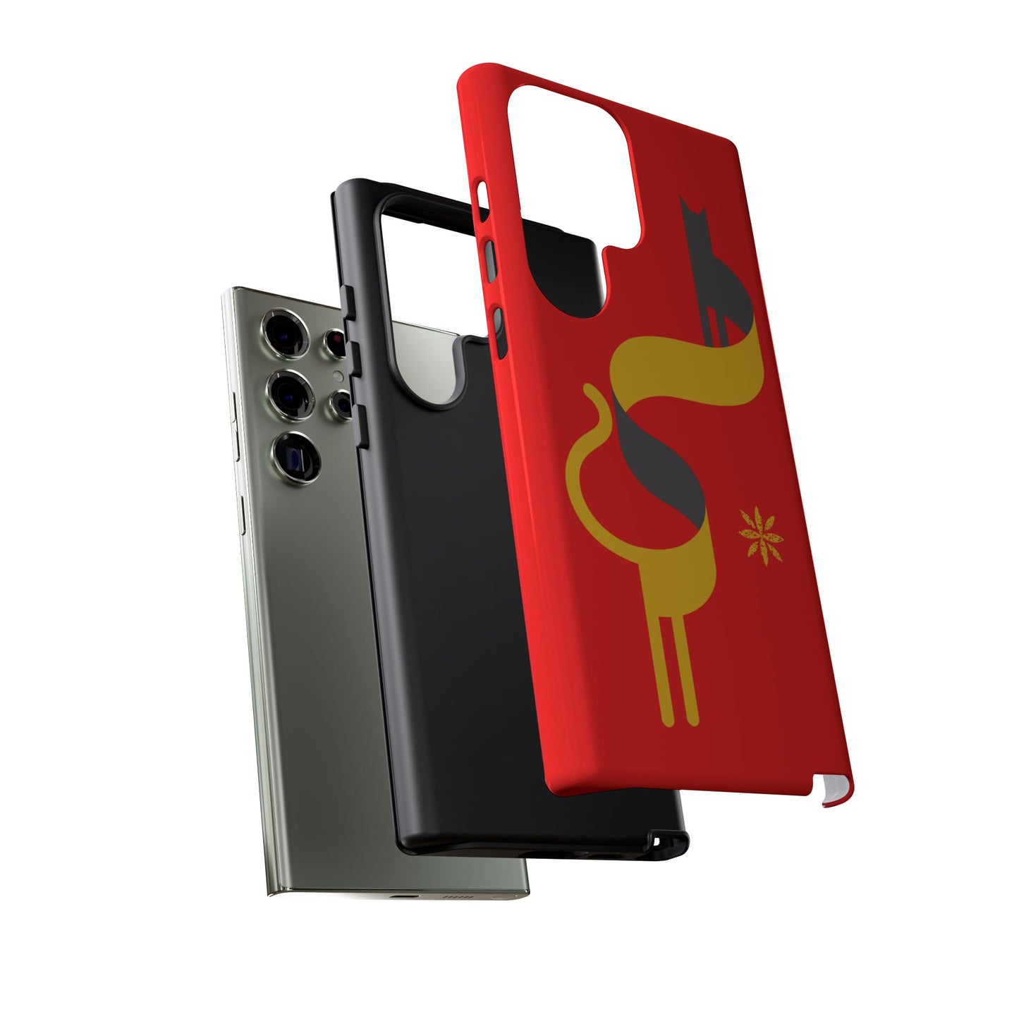 FlatCat Rugged Phone Case - Durable Red Cover